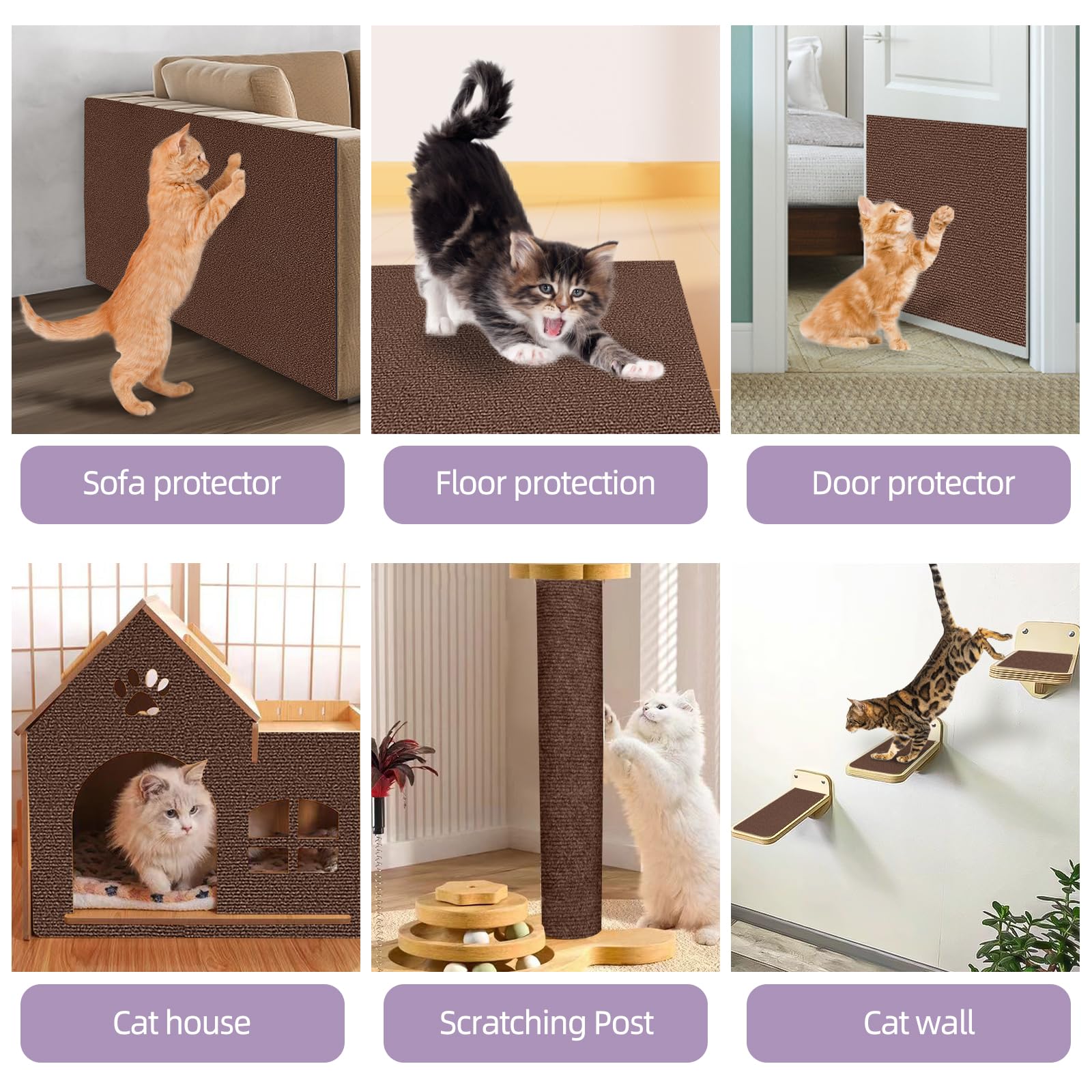 Xuyedoglsh Cat Scratch Mat 78.7X15.8,Replacement Cat Scratching Post Or Cat Scratch Pad,Diy Cat Tree Shelf,Decoration Cat To