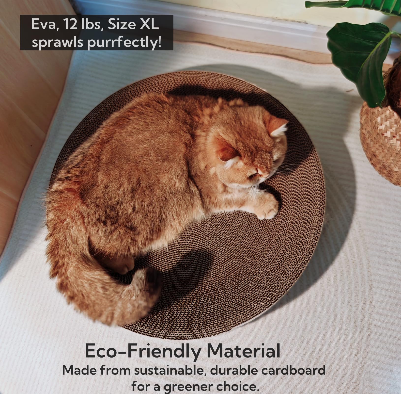 Spindro 2 Pack Extra Large Cat Scratcher Cardboard, Round Scratcher Bed Scratch Bowl, Scratching Lounge Couch Round Shaped Cat S