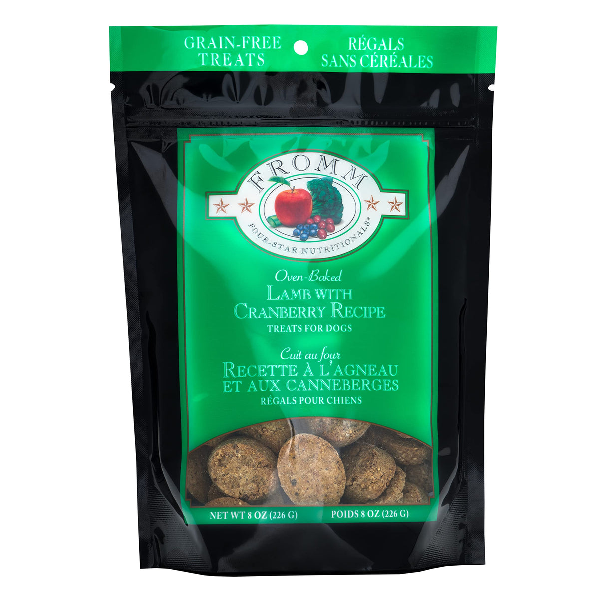 Fromm Four-Star Lamb With Cranberry Grain-Free Dog Treats, 8-Ounce Bag