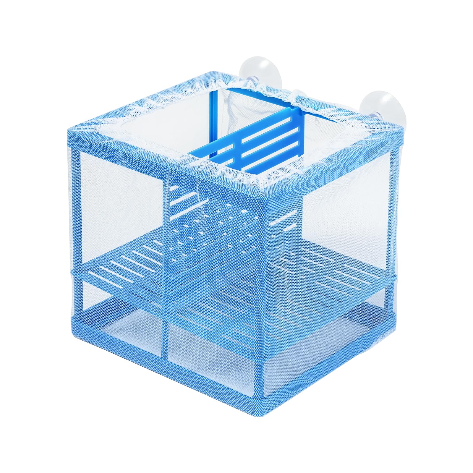 AQUANEAT Fish Tank Breeder Small Mesh Net Fry Saver Aquarium Spawn Hatchery Isolation with Suction Cups Hatchery Incubator for S