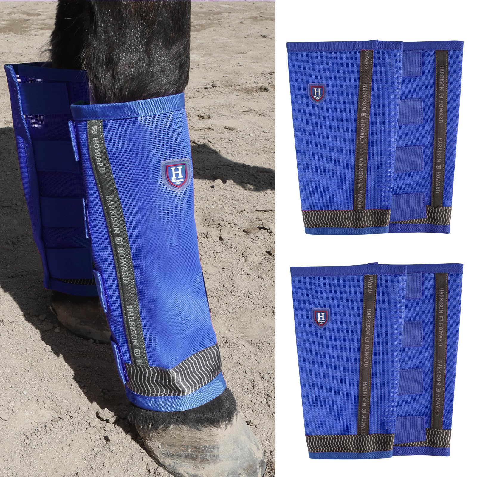Harrison Howard Loose-Fitting Horse Fly Boots Uv-Protective,Tear-Resistant Fine Mesh Leggins Stay-On Comfortable Fly Boots With 
