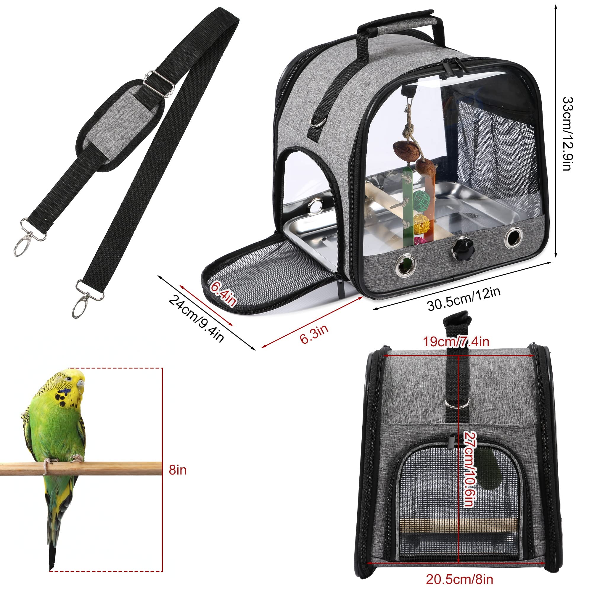 SUERTREE Bird carrier Bag Bird Travel cage with Stand, Small Bird carrier for Parrot, Portable Bird carrier Travel Bag, Pet Tran