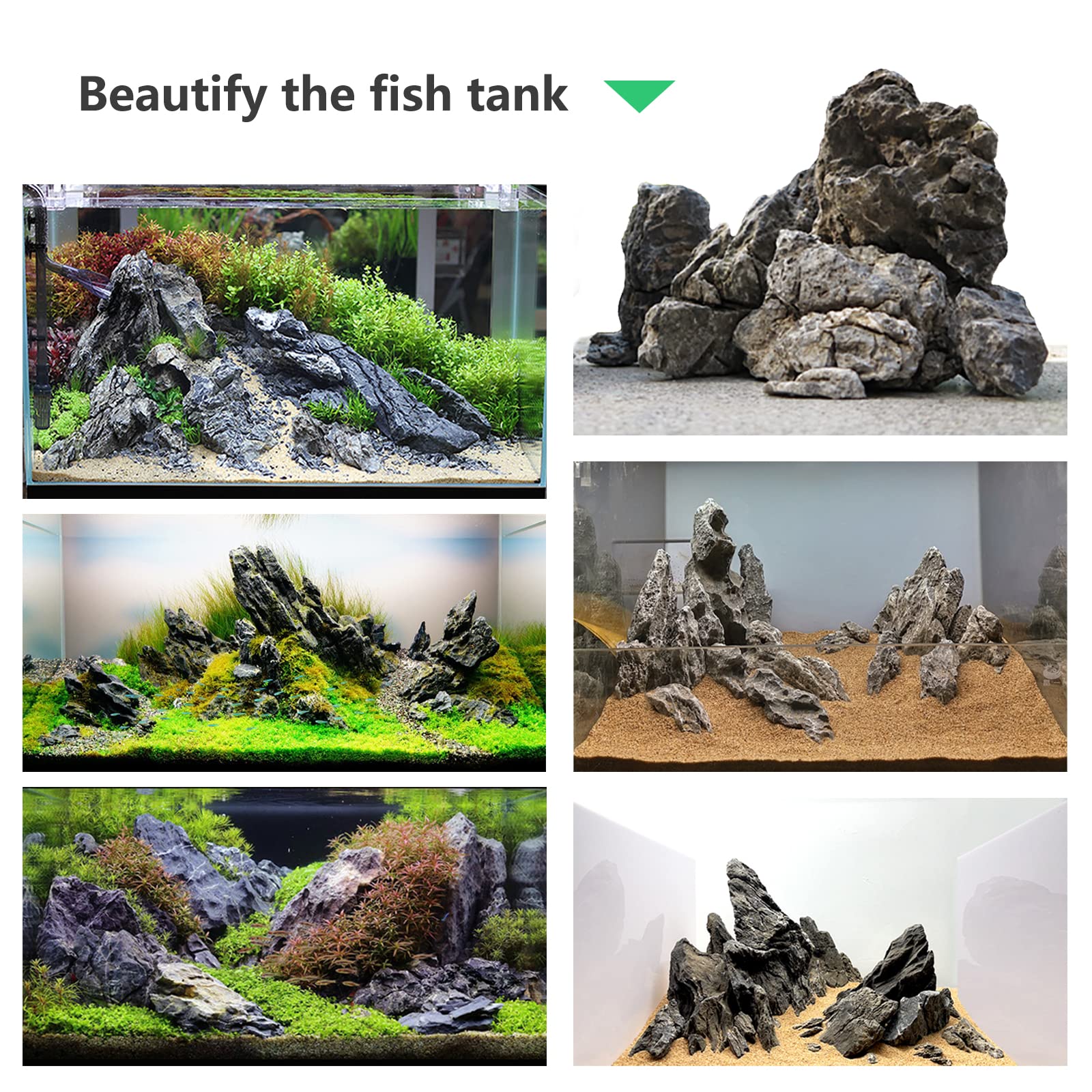 Kingrui Aquarium Rocks Seiryu Rock Stone,Dragon Stone,Suitable For Aquarium Landscaping Models And Fish Tank Decoration, Reptile