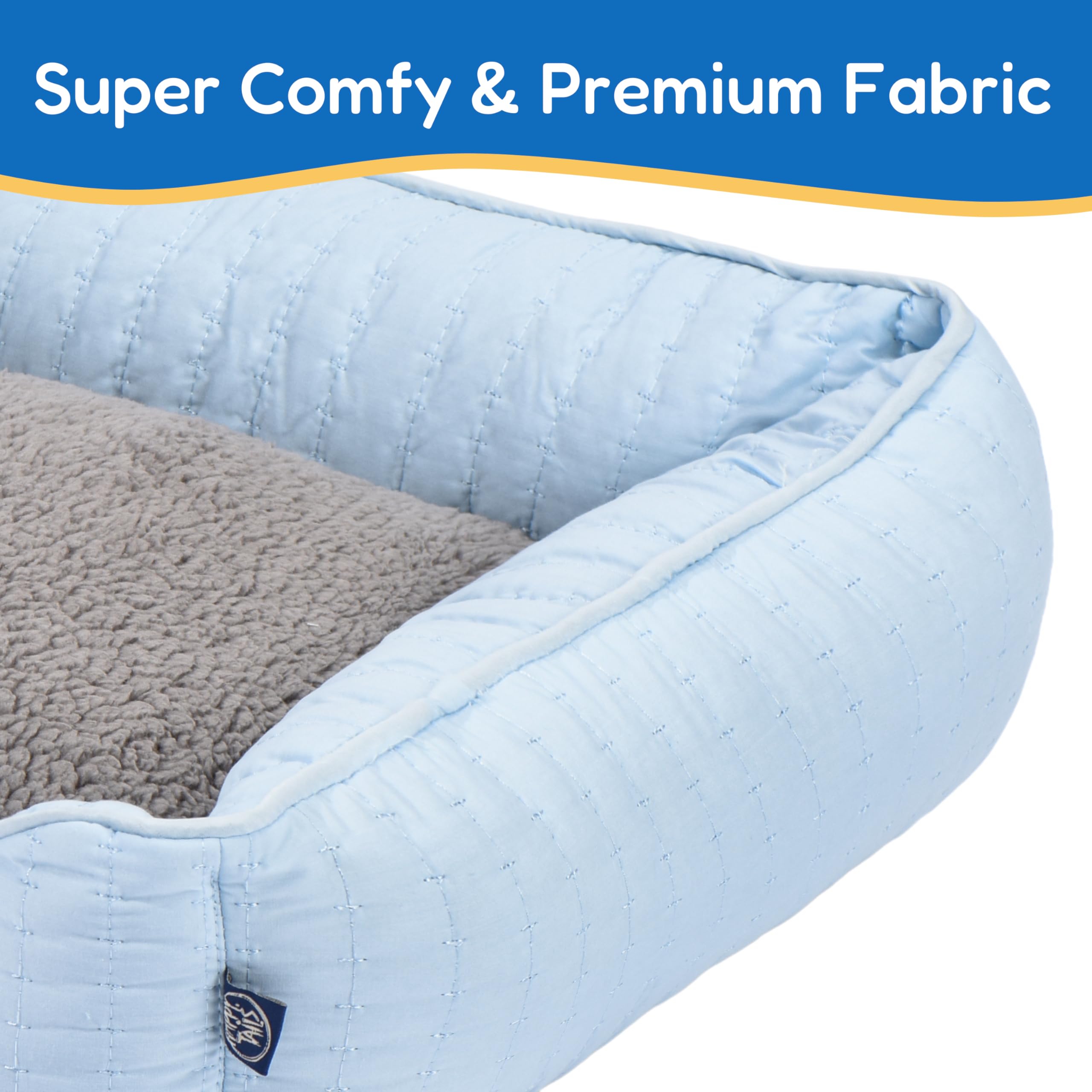 Fluffydream Calming Dog Bed, Super Soft Pet Sofa With Pillow Edge, Cute Cat Bed, Suitable For Dogs Up To 30 Lbs, 24'' X 20'', Li