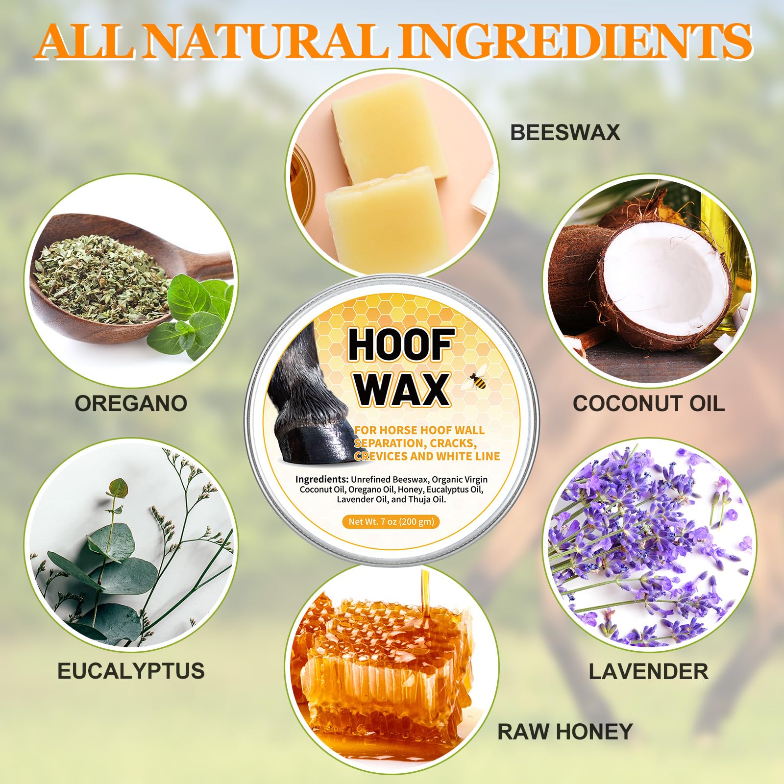 Dansib 2 Pcs Hoof Wax 7 oz Horse Hoof Wax Hoof Clay for Horse Hoof Wall Separation, Cracks, Crevices and White Line Supplies