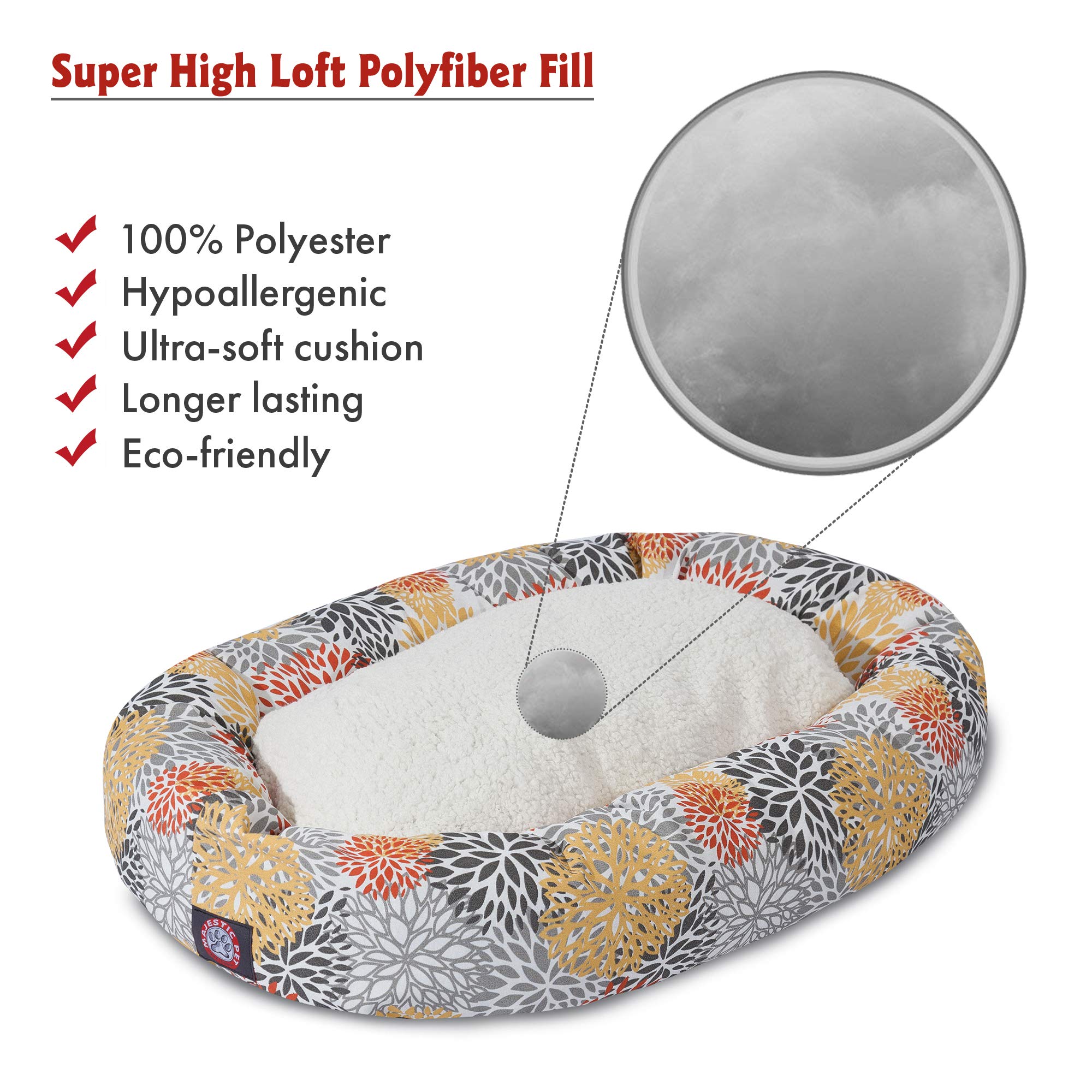 Majestic Pet 40 Citrus Blooms Sherpa Bagel Bed