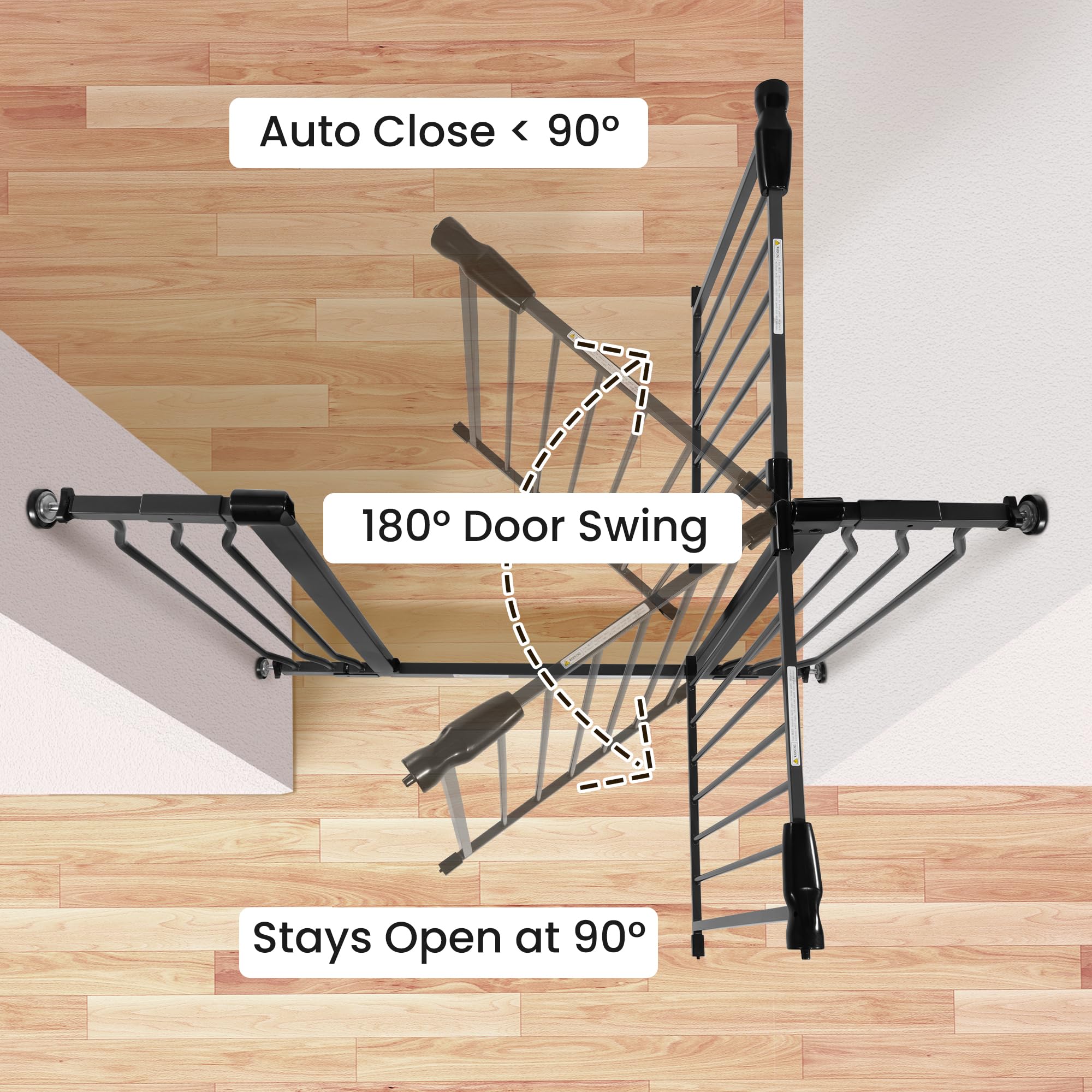 Balancefrom Easy Walk-Thru Safety Gate For Doorways And Stairways With Auto-Close/Hold-Open Features, 36-Inch Tall, Fits 29.1 - 43.3 Inch Openings, Graphite