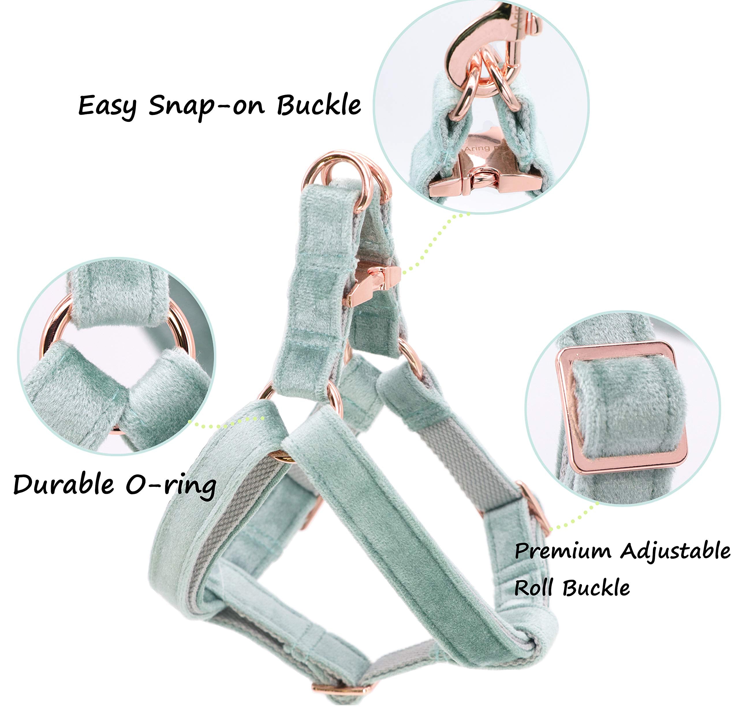 Aring Pet Dog Halter Harness, Velvet Dog Harness, No Pull Dog Halter Harness, Adjustable Heavy Duty Dog Harness For Small Medium Large Dogs