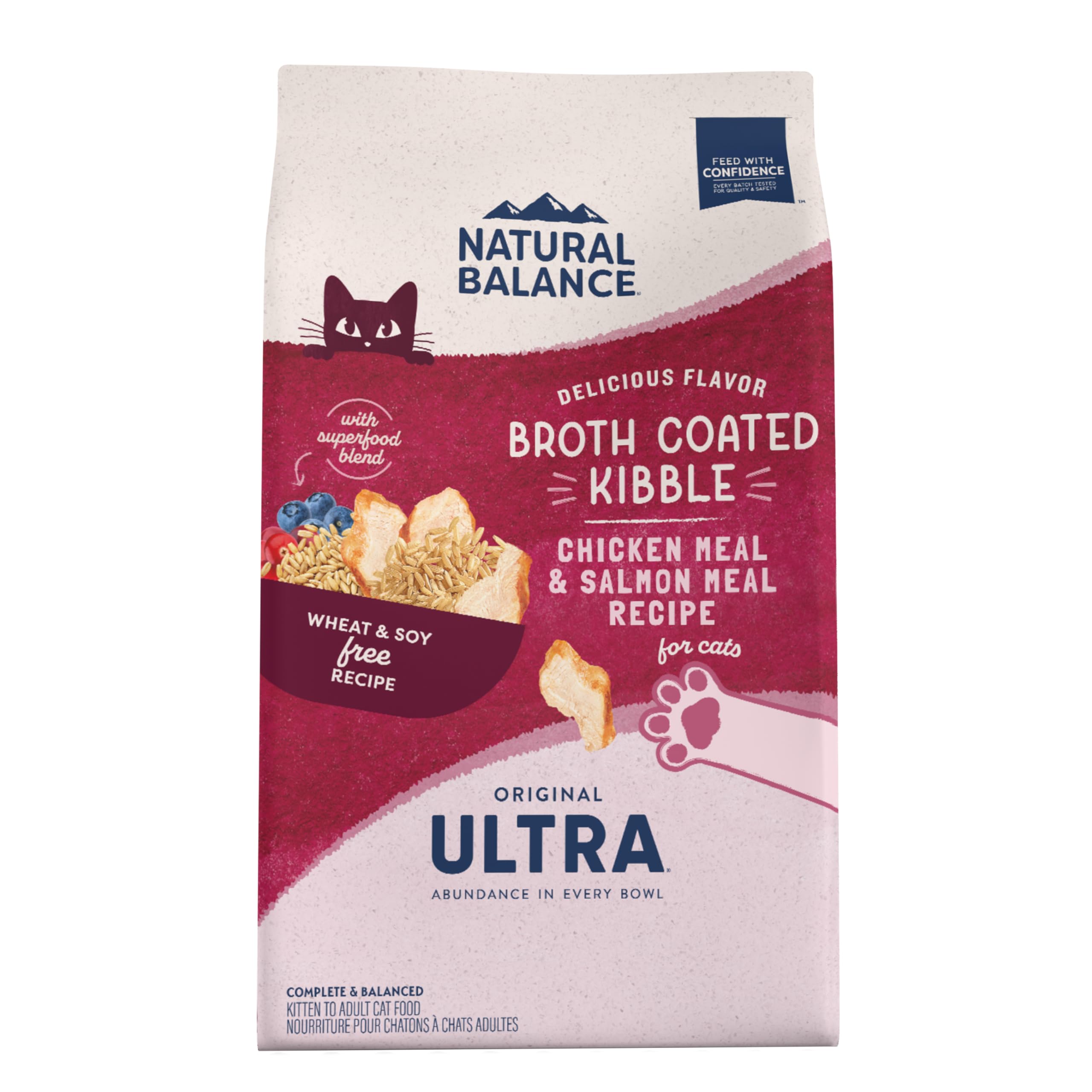 Natural Balance Original Ultra Dry Cat Food, Chicken Meal & Salmon Meal Recipe, Whole Body Health for Kittens to Adult Cats, 6 P