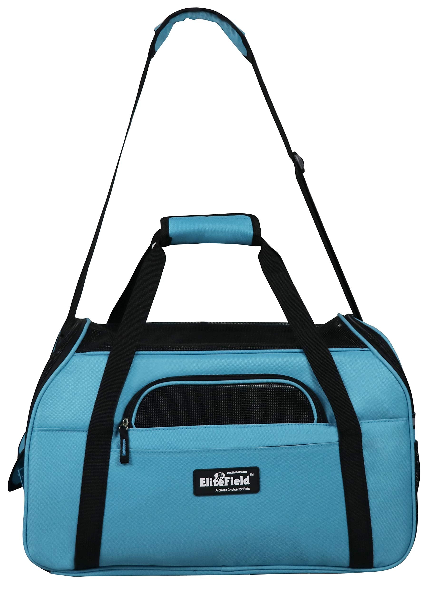 EliteField Soft Pet Carrier (3 Year Warranty, Airline Approved) Soft Sided Dog Puppy Cat Carrier Travel Bag (X-Large: 21 L x 12