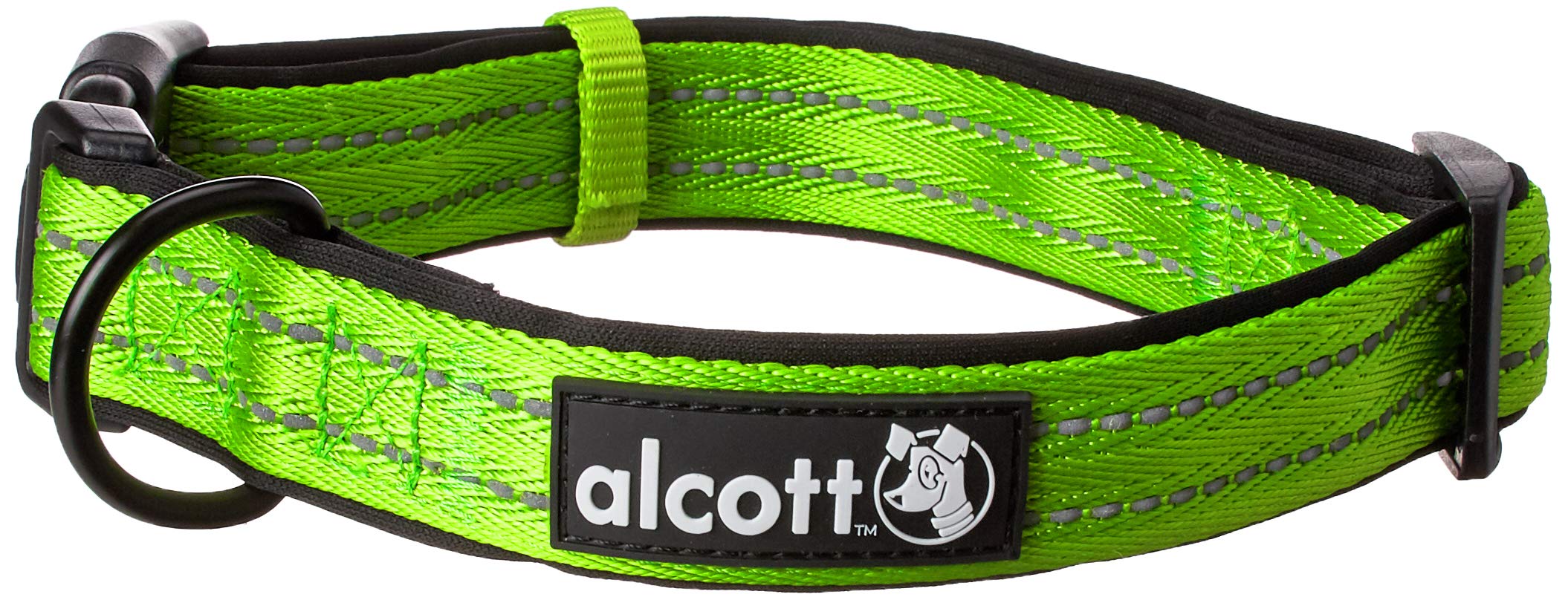 Alcott Flexi Explorer Adventure Pet Collar, Large, Green,Clr Lg Ex Gr