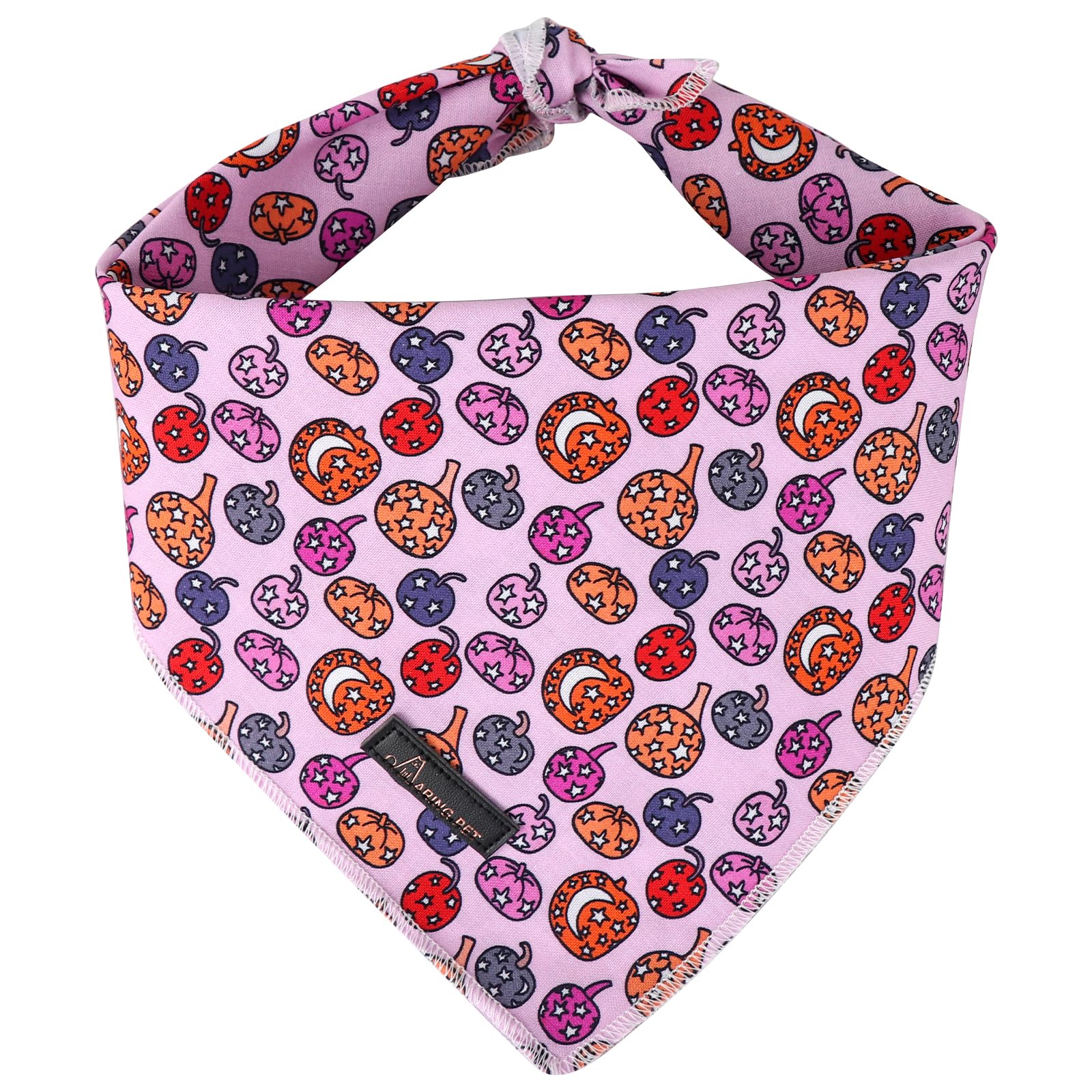 Aring Pet Halloween Dog Bandana-Cute Pink Pumpkin Dog Bandanas,Cotton Halloween Pumpkin Lamp Dog Scarf Triangle Bibs For Small T