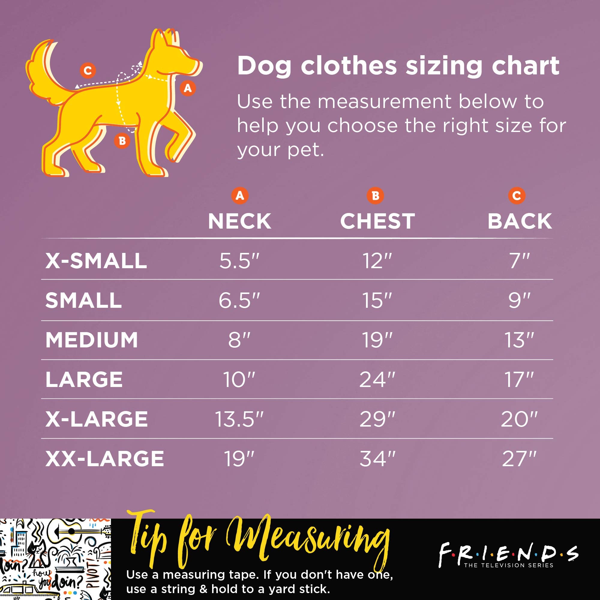 Friends the TV Show Iconic Logo Dog T Shirt in Black  Soft Dog Shirt, Machine Washable Pull-Over Dog Tshirt, Light Weight and Se