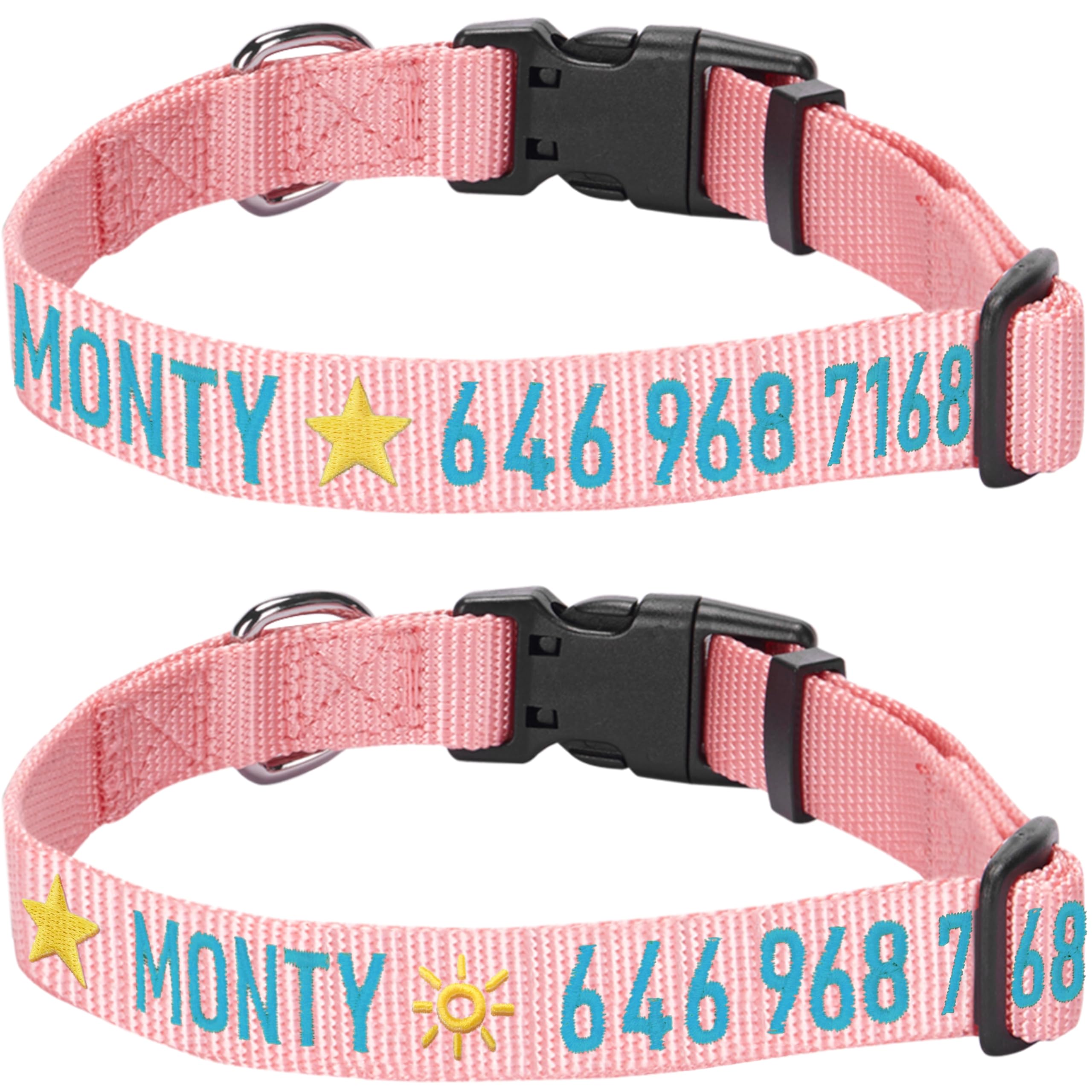 Blueberry Pet Essentials Personalized Dog Collars for Small Dogs | Adjustable & Personalized Dog Collar with Name Tag - Embroide