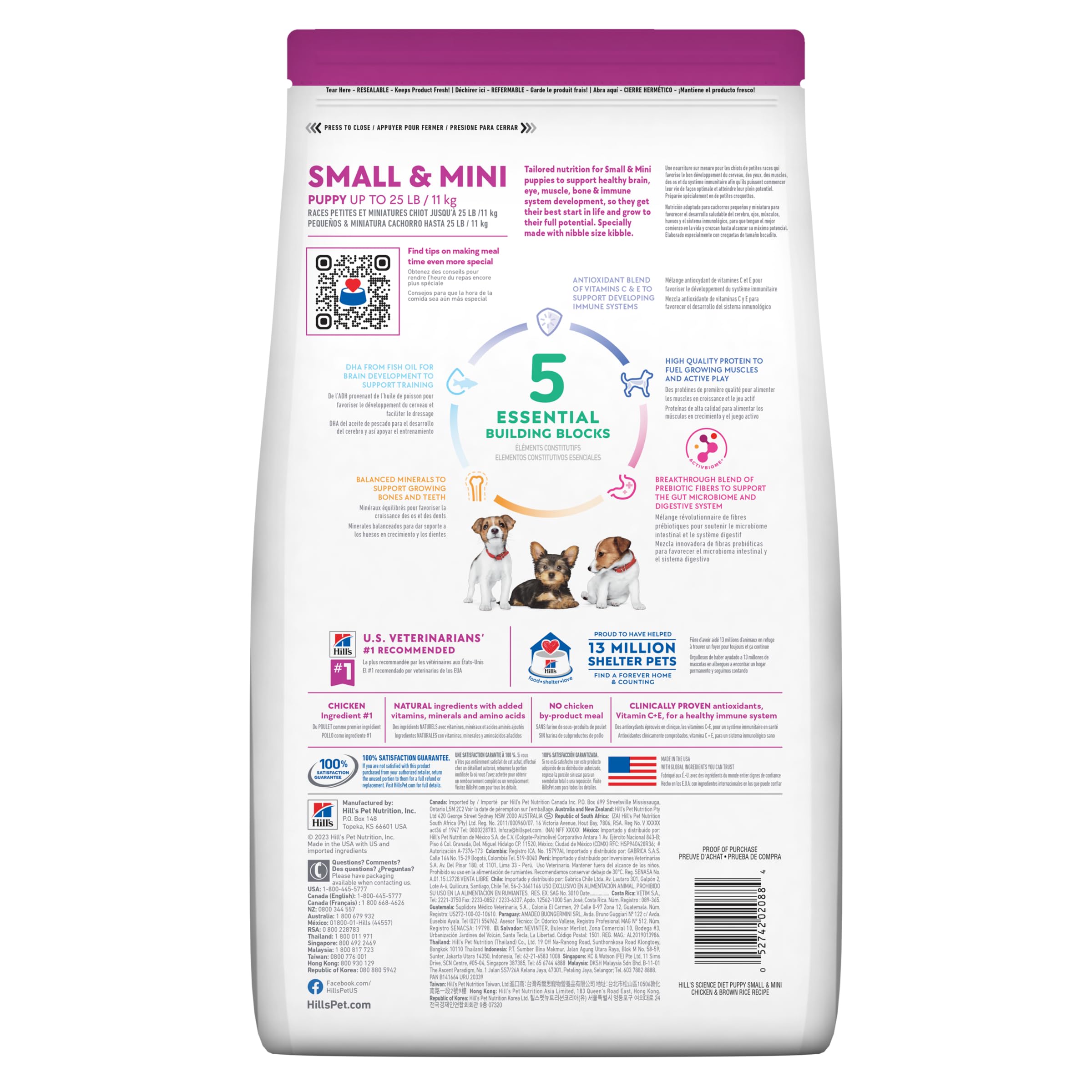 Hills Science Diet Puppy Small & Mini Breeds Dry Dog Food, Chicken & Barley, 12.5 lb Bag
