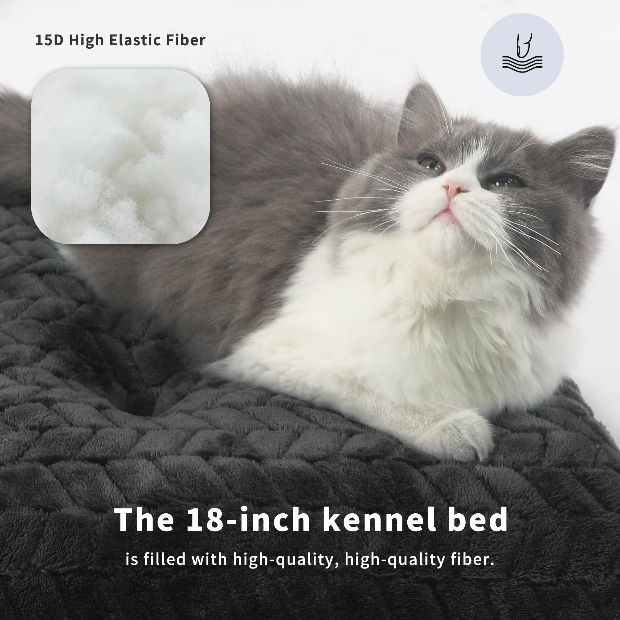 Cat Mat Black Cat Bed For Indoor Cats 18 Inch Washable Comfy Cushion,Up To 10 Lbs Soft And Fluffy Small Dog Bed For Crate Tire P