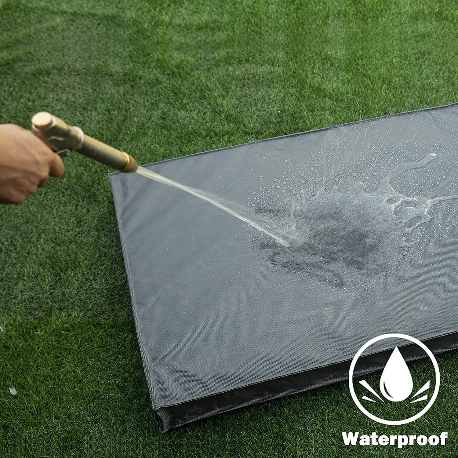 Tail Stories Outdoor All Weather Dog Bed, Waterproof Dog Bed For Large Dogs, Orthopedic Egg Foam Indestructible Pet Bed With Washable Removable Cooling Dog Bed Cover