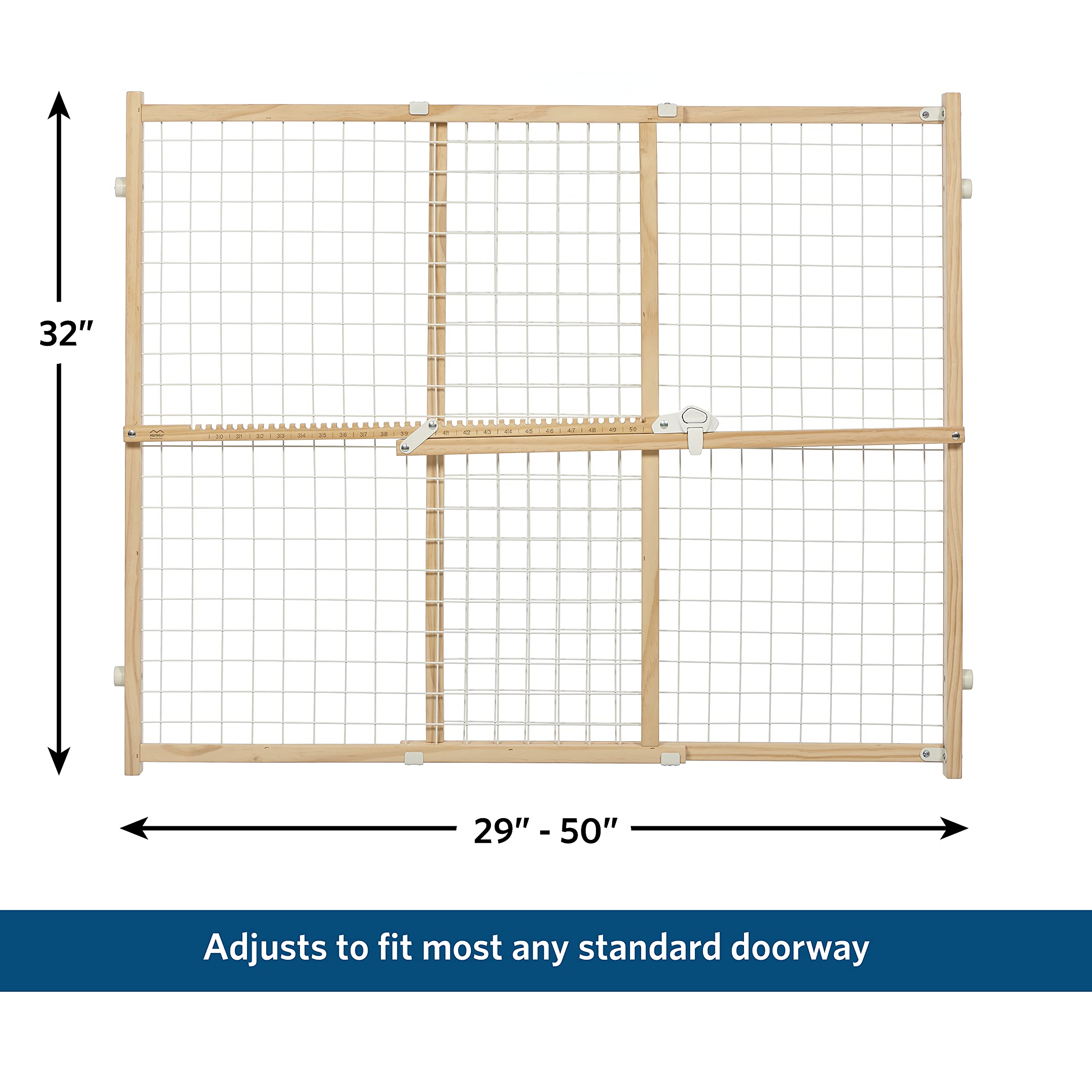 Midwest Homes For Pets Wire Mesh Pet Safety Gate, 32 Inches Tall & Expands 29-50 Inches Wide