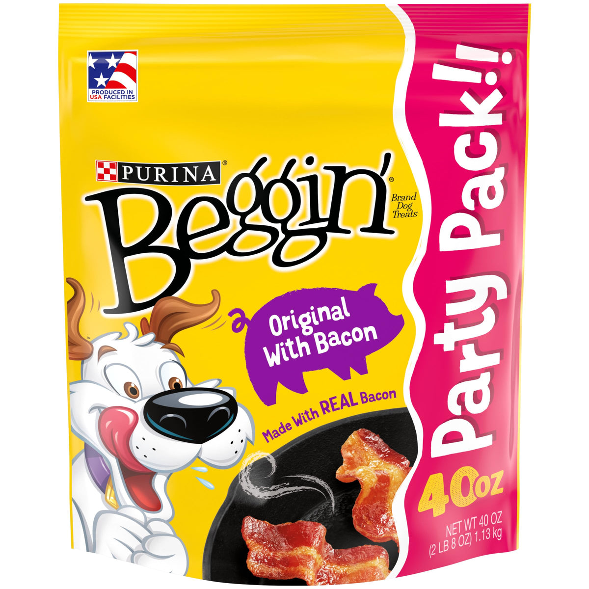 Purina Beggin' Strips Dog Treats, Original With Bacon Flavor - 40 Oz. Pouch