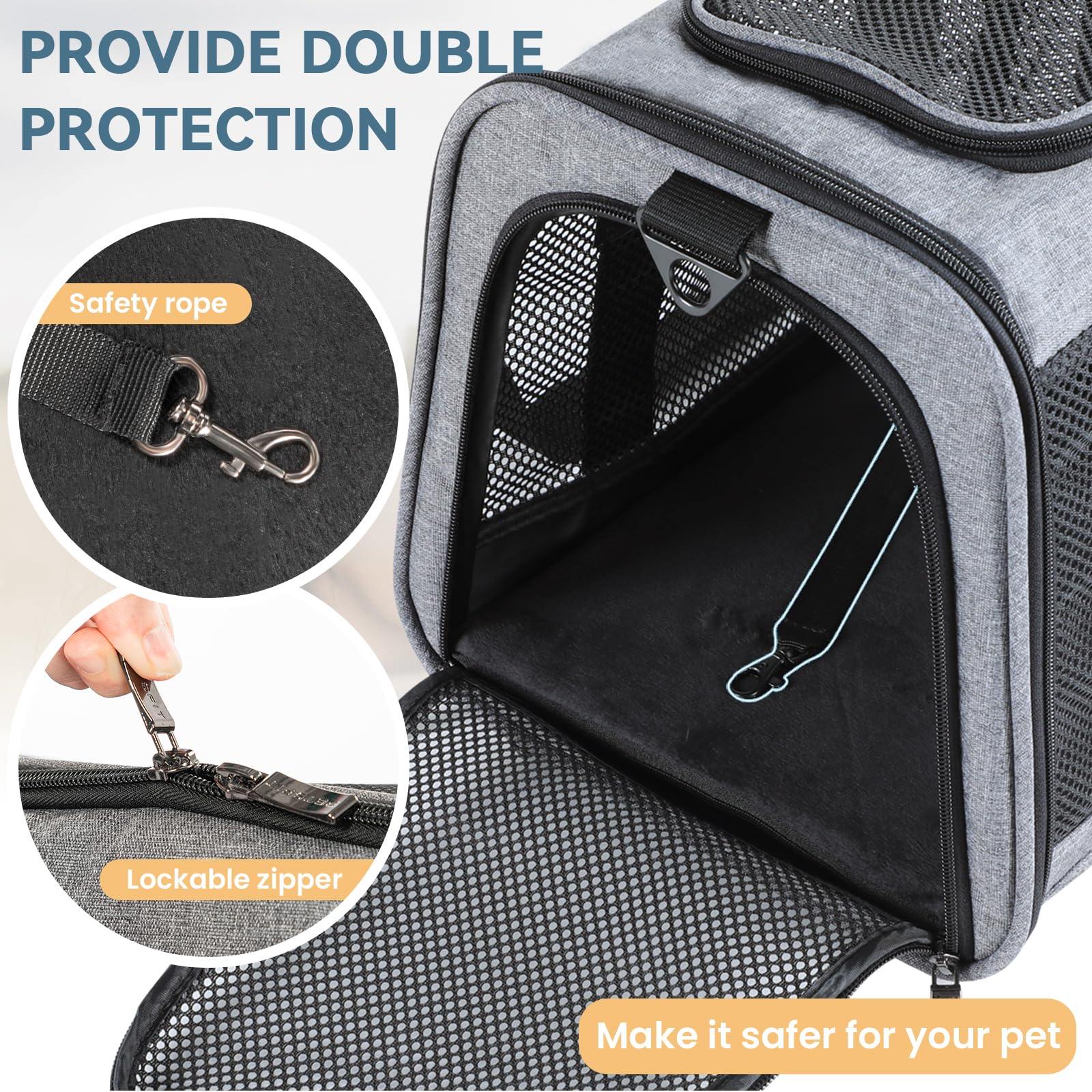 Petsfit Cat Carrier Small Dog Carrier, Lightweight Portable Soft Pet Carrier For Large And Medium Cats, 5-Sided Breathable Mesh,