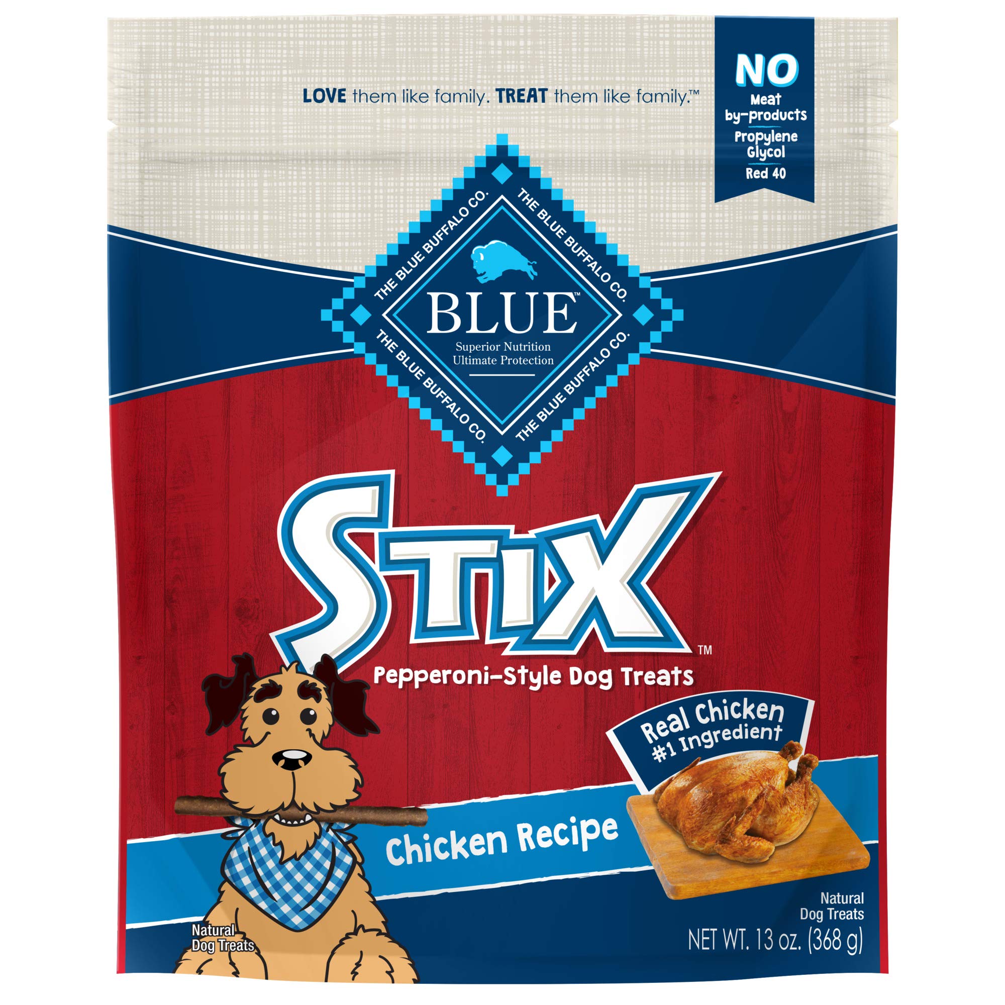 Blue Buffalo Stix Natural Soft-Moist Dog Treats, Chicken Recipe 13-oz Bag
