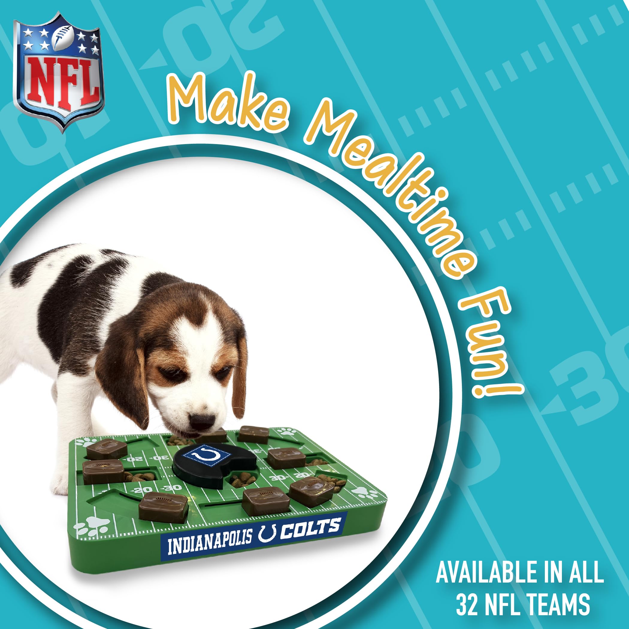 Pets First Nfl Indianapolis Colts Puzzle Toy - Interactive Dog Puzzle Treat Toy