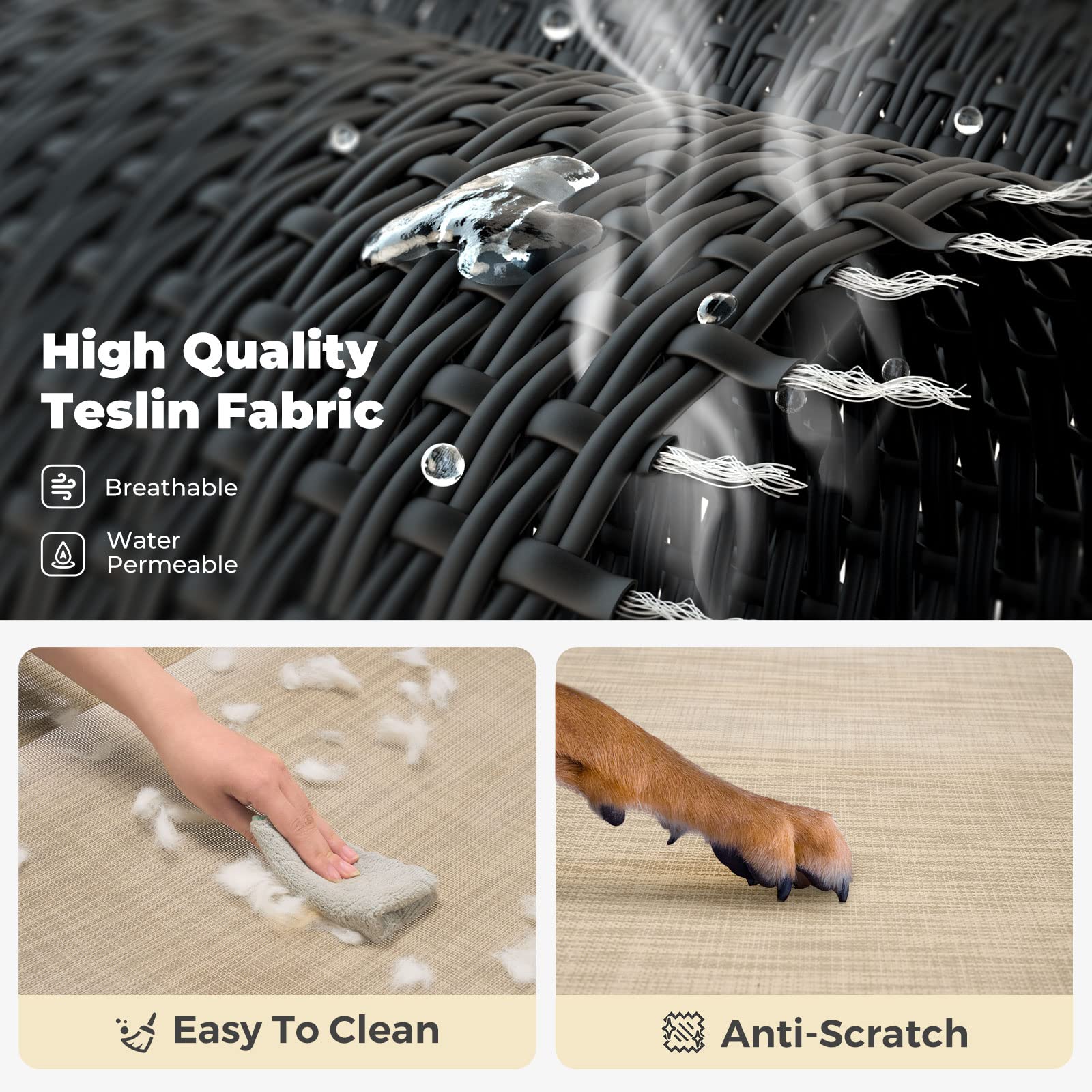 Veehoo Elevated Dog Bed, Outdoor Raised Dog Cots Bed For Medium Dogs, Cooling Camping Elevated Pet Bed With Slope Headrest For Indoor And Outdoor, Washable Breathable, Medium, Beige Coffee, Cwc2204