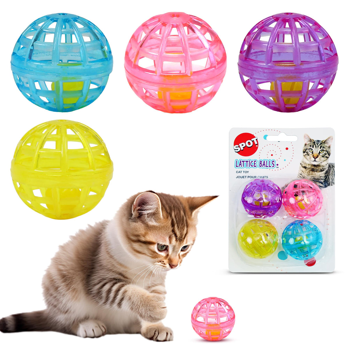 Spot Ethical Products Lattice Balls Cat Toy (3 Pack)