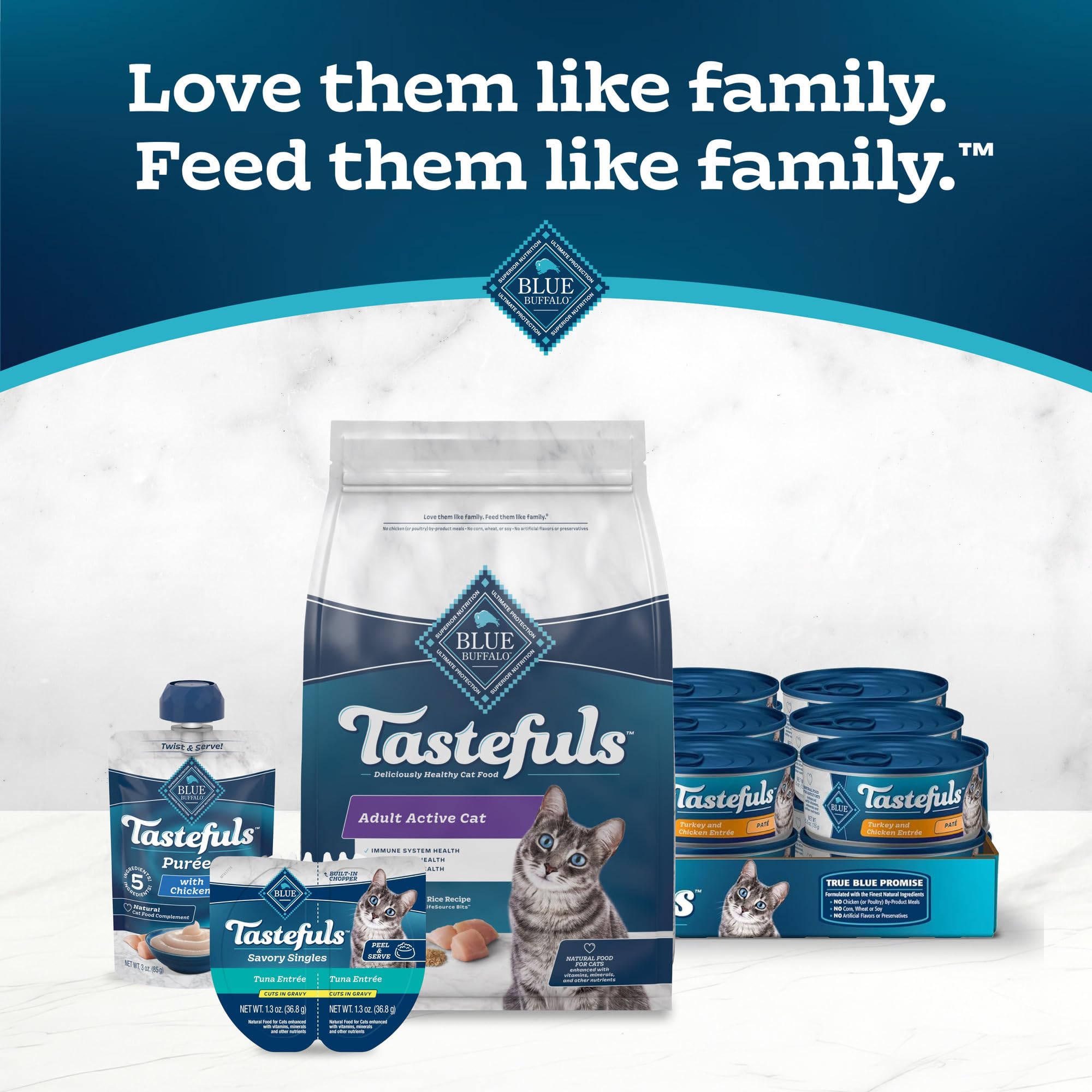 Blue Buffalo Tastefuls Natural Dry Food for Active Adult Cats, Chicken and Brown Rice Recipe, 15-lb. Bag