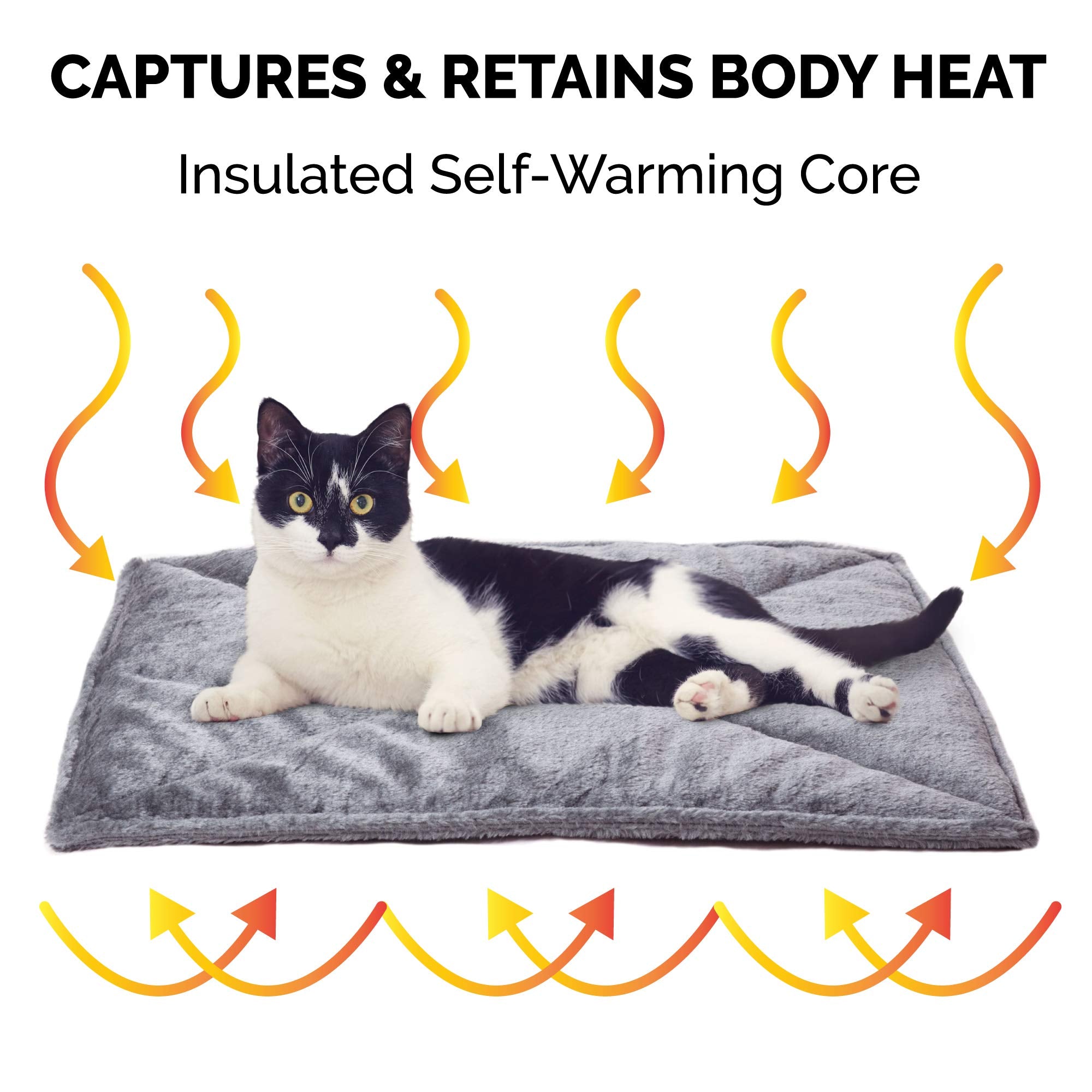 Furhaven ThermaNAP Self-Warming Cat Bed for Indoor Cats & Small Dogs, Washable & Reflects Body Heat - Quilted Faux Fur Reflectiv