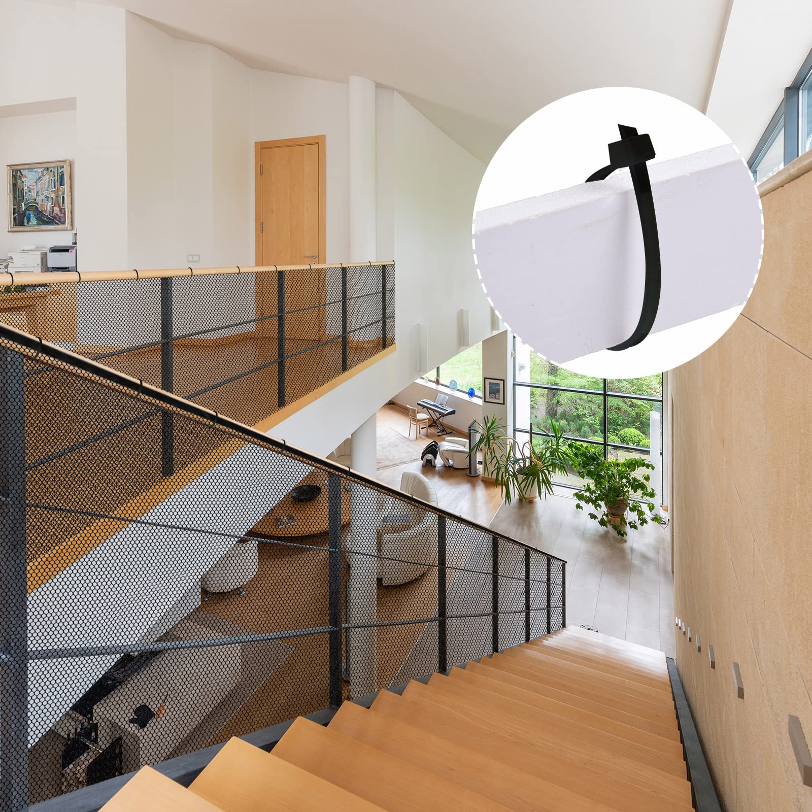 Cat Balcony Rail Net 5 X 0.8 Meter Anti Fall Netting Balcony Mesh Fence Net Child Safety Screen Protection Crib Mesh For Pets Baby (Black)