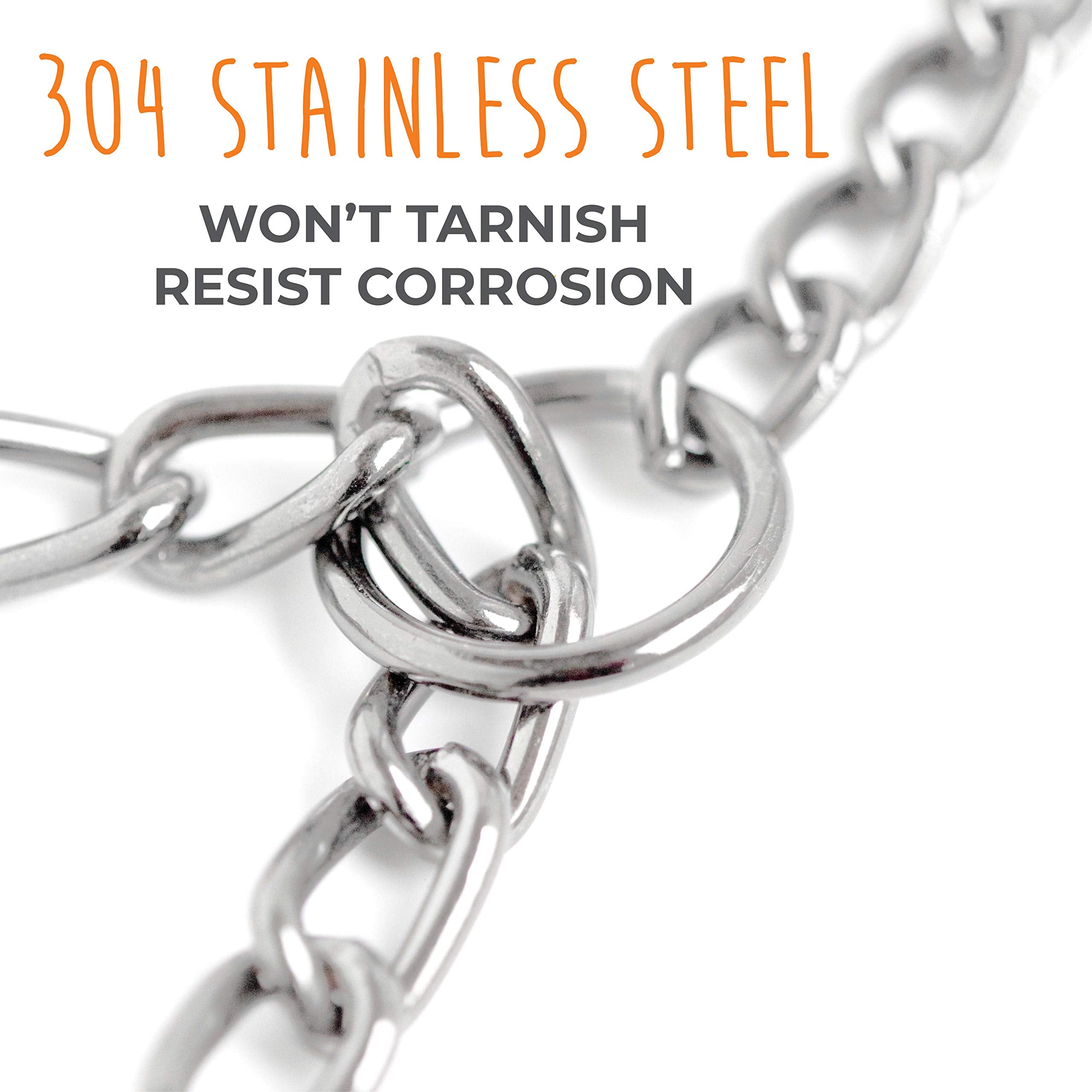 Mighty Paw Slip Collar - Stainless Steel - Weather Resistant - Tarnish Proof - Durable Chain Dog Choke Collars - No Pull Dogs Tr