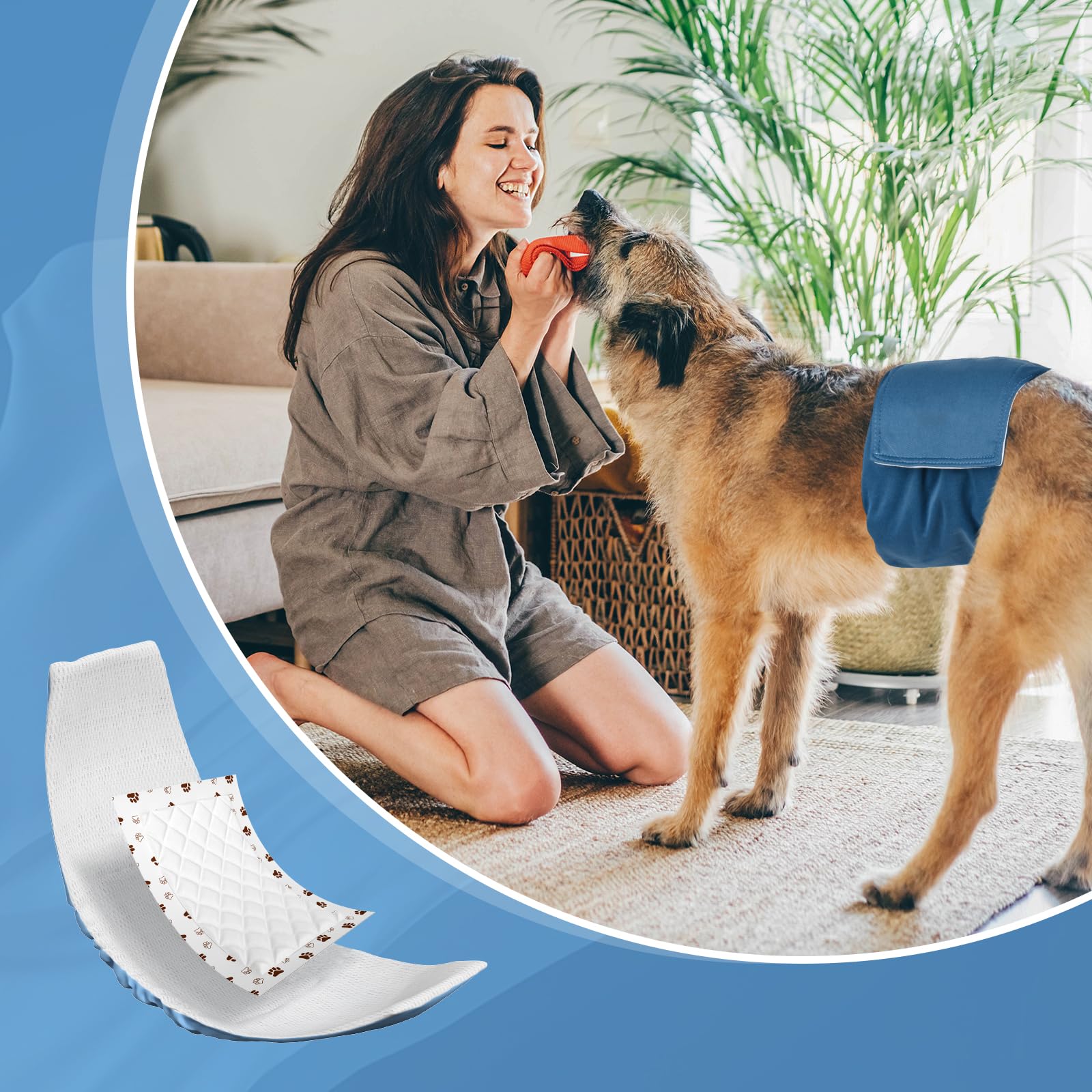 MICOOYO Dog Diaper Liners, Dog Diaper Pads, Disposable Dog Booster Pads Period Pads for Dogs, Belly Band Dog Diaper Liners Male