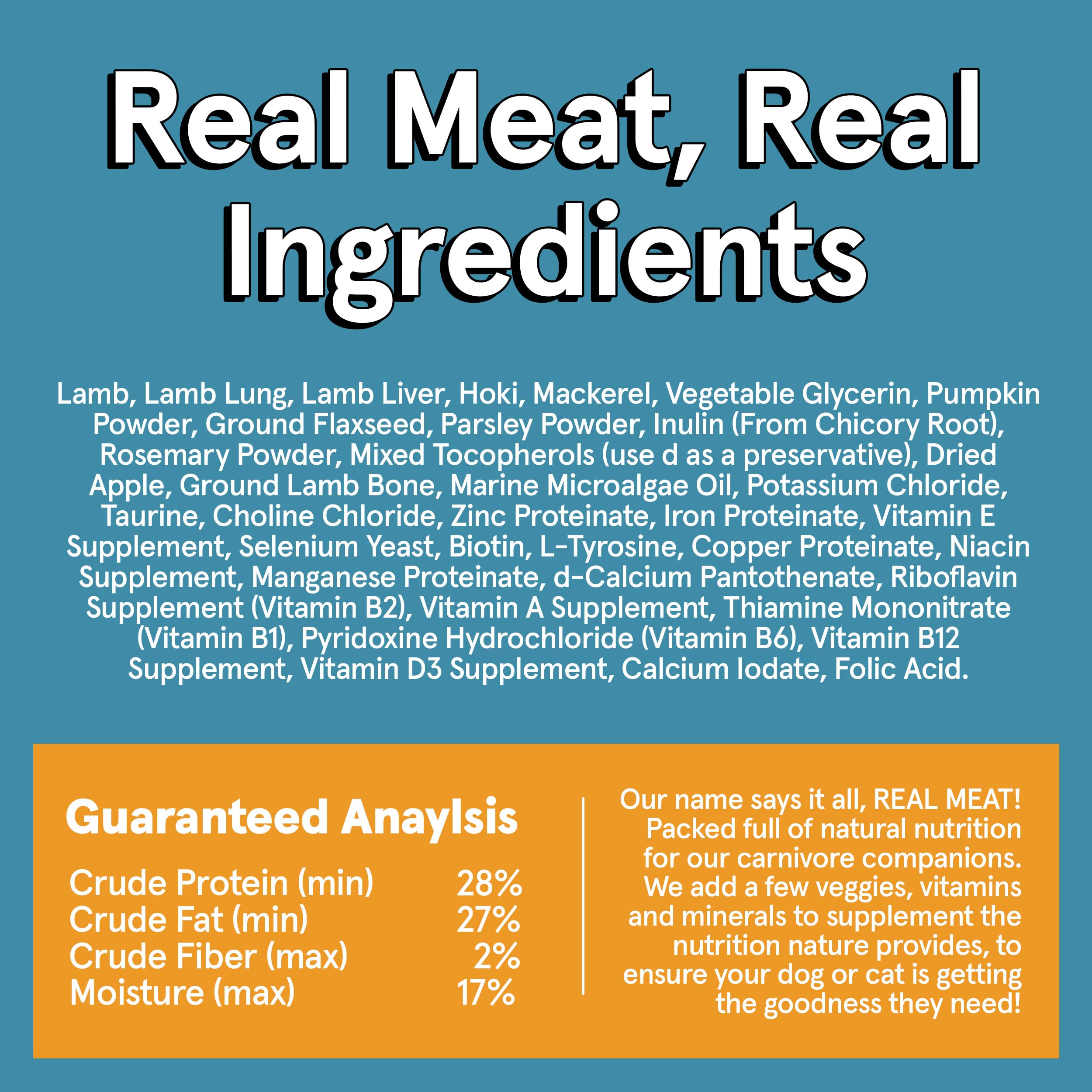 TRMC Real Meat Air Dried Dog Food - Grain-Free Lamb & Fish, 2lb Bag