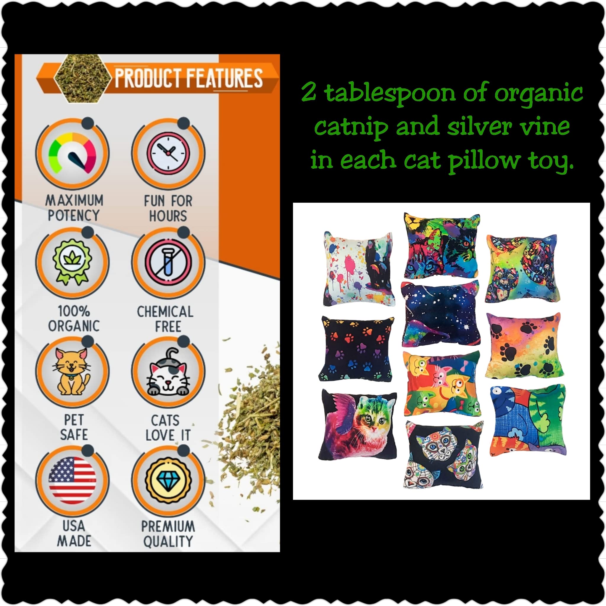 Catnip Pillow Toys Set Of 3, Catnip Pillow, Catnip Toys, Cat Kicker Pillow, Christmas Gifts For Cats, Cat Birthday Gifts, Cat To