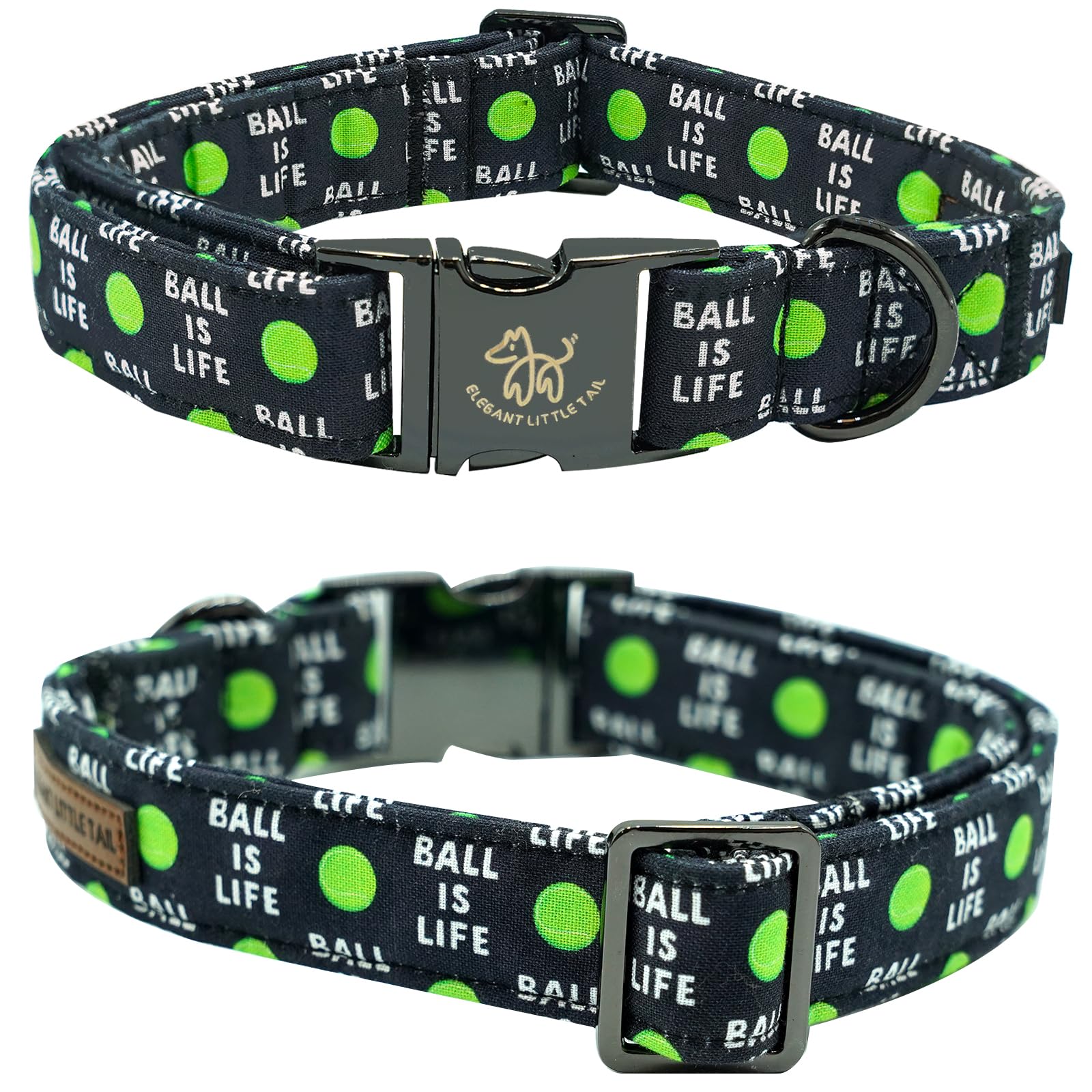 Elegant Little Tail Dog Collar, Holiday Pet Collar Boy Dog Collar Durable Dog Collars Ball Print Soft Pet Gift Adjustable Dog Co