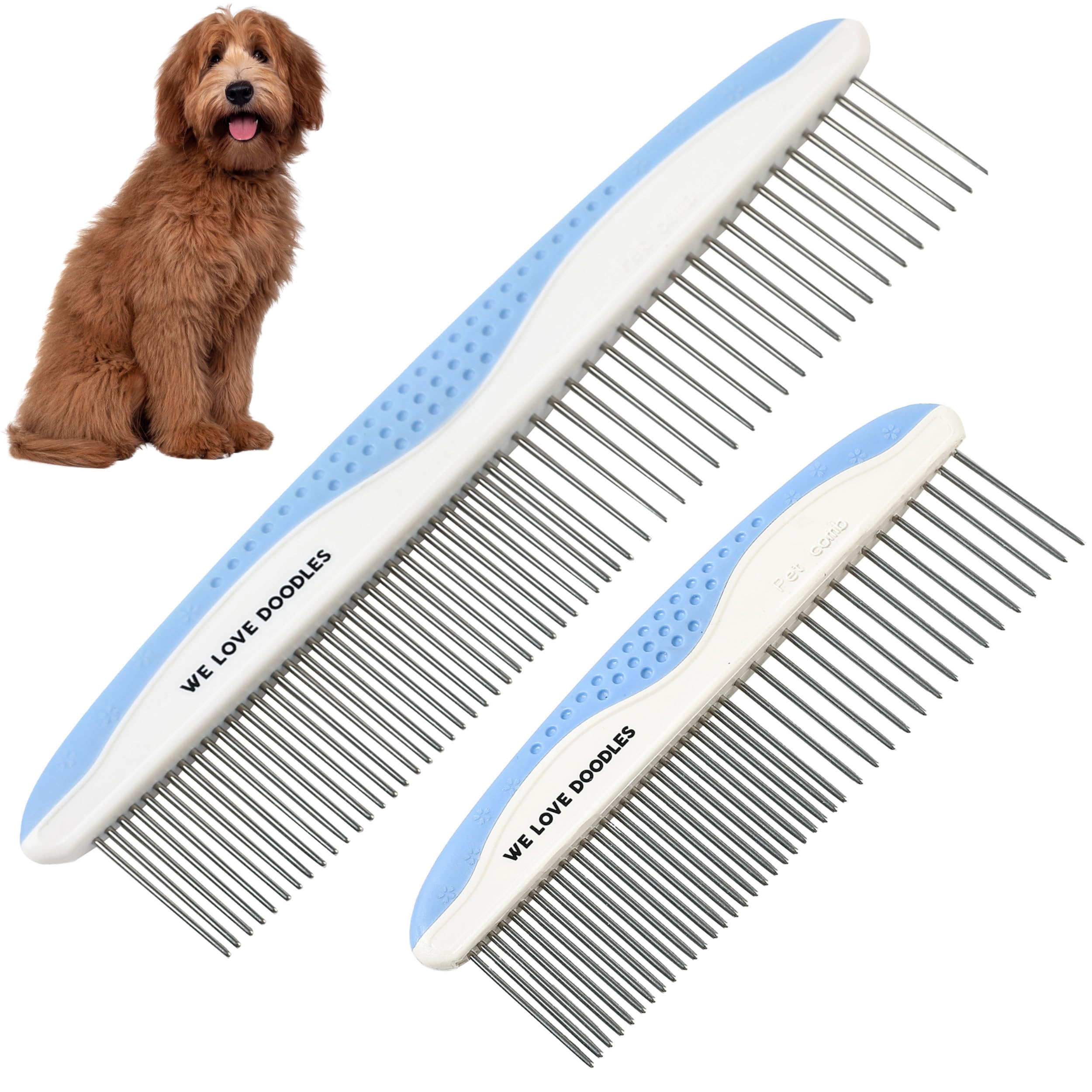 Metal Dog Comb, Dog Combs For Grooming Matting, Doodle Brush, Dematting Comb For Dogs, Dog Grooming Tools, Metal Pet Comb, Detan