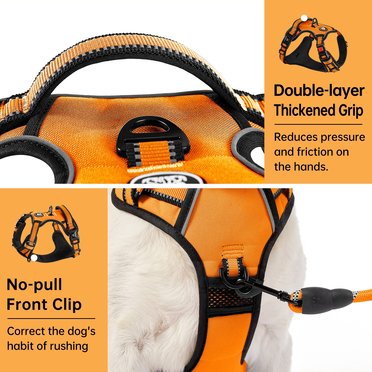 Ivy&Lane No Pull Dog Harness For Small Dogs, Vest Harness With Leash, Safety Belt And Storage Strap, Fully Adjustable, 360 Refle