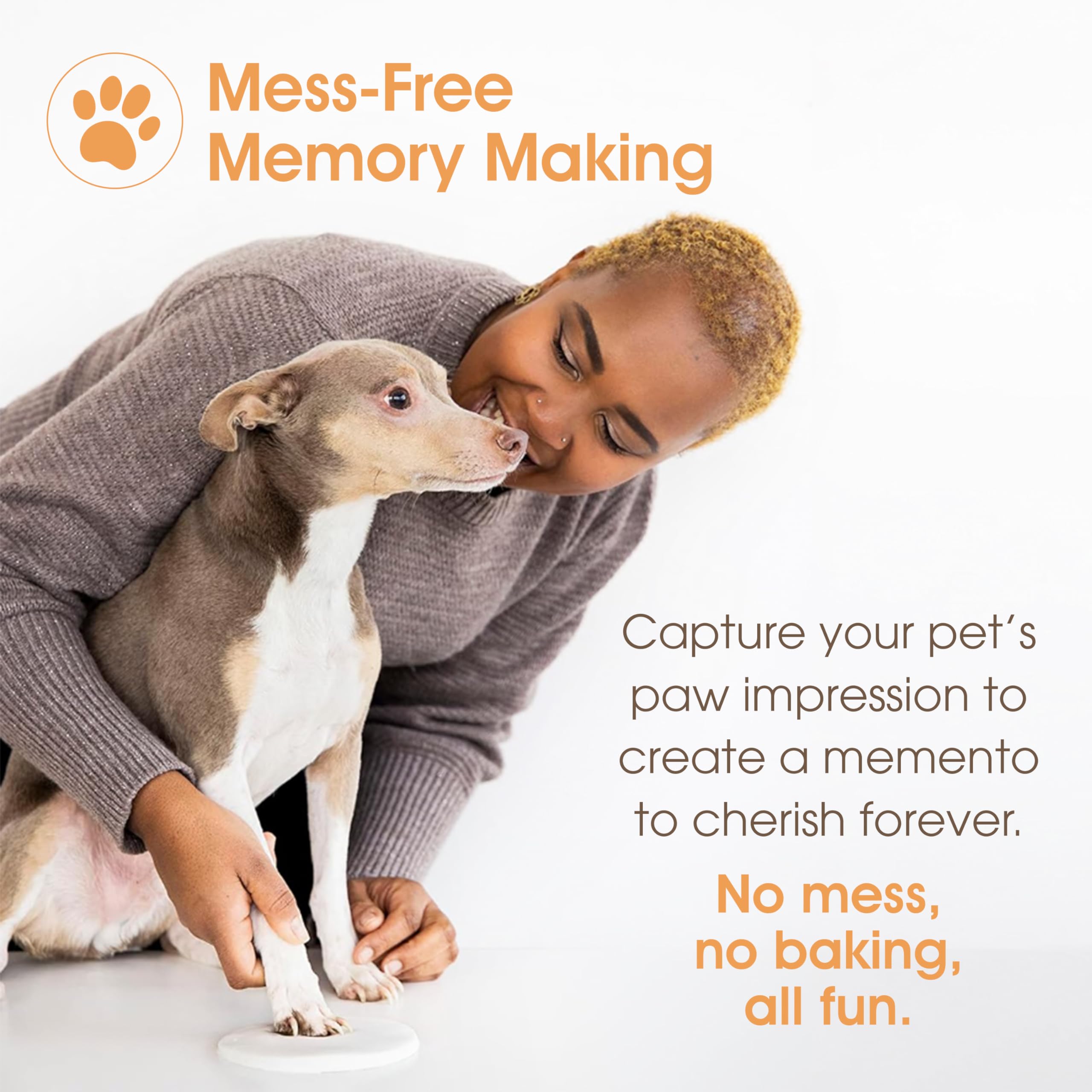 Pearhead Pet Memorial Box With Paw Print Impression Kit - Pet Owner Memory Keepsake, Urn For Dogs And Cats, Storage For Ashes, Collar, Toys And Mementos, Includes Clay For Pawprint, Black