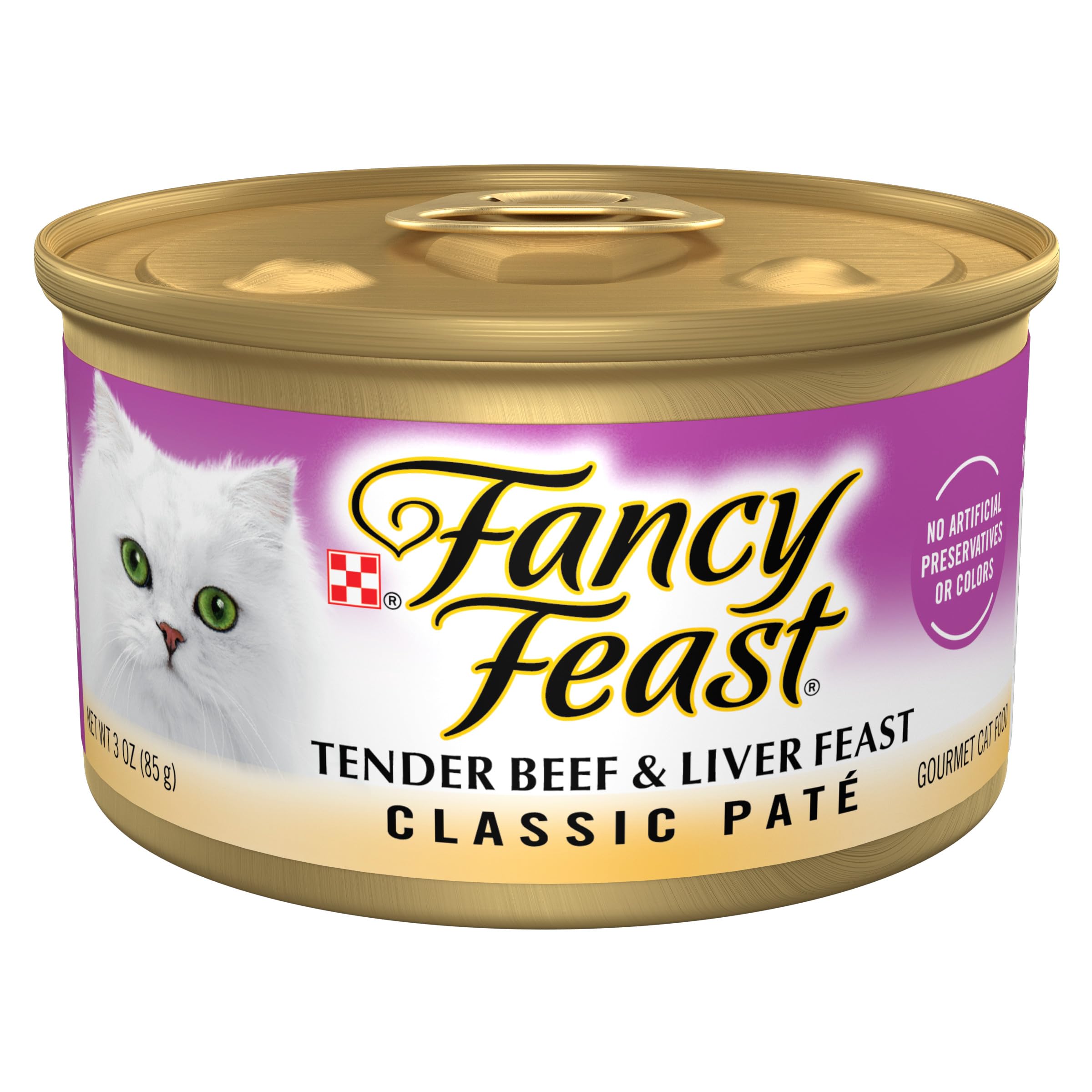 Purina Fancy Feast Tender Beef and Liver Feast Classic Grain Free Wet Cat Food Pate - (Pack of 24) 3 oz. Cans