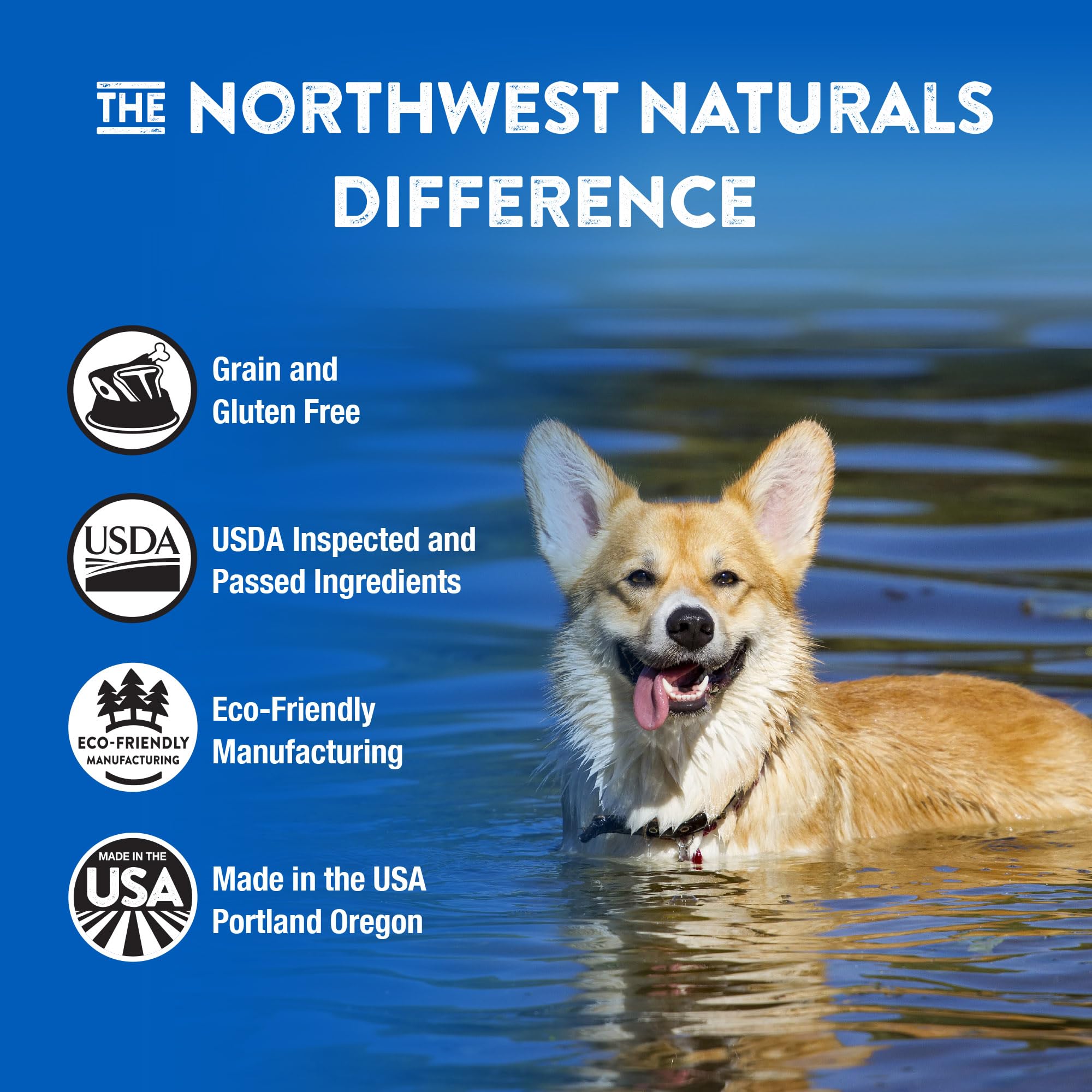 Northwest Naturals Freeze-Dried Chicken & Salmon Dog Food - Bite-Sized Nuggets - Grain-Free, High-Protein, Raw Diet, Human-Grade