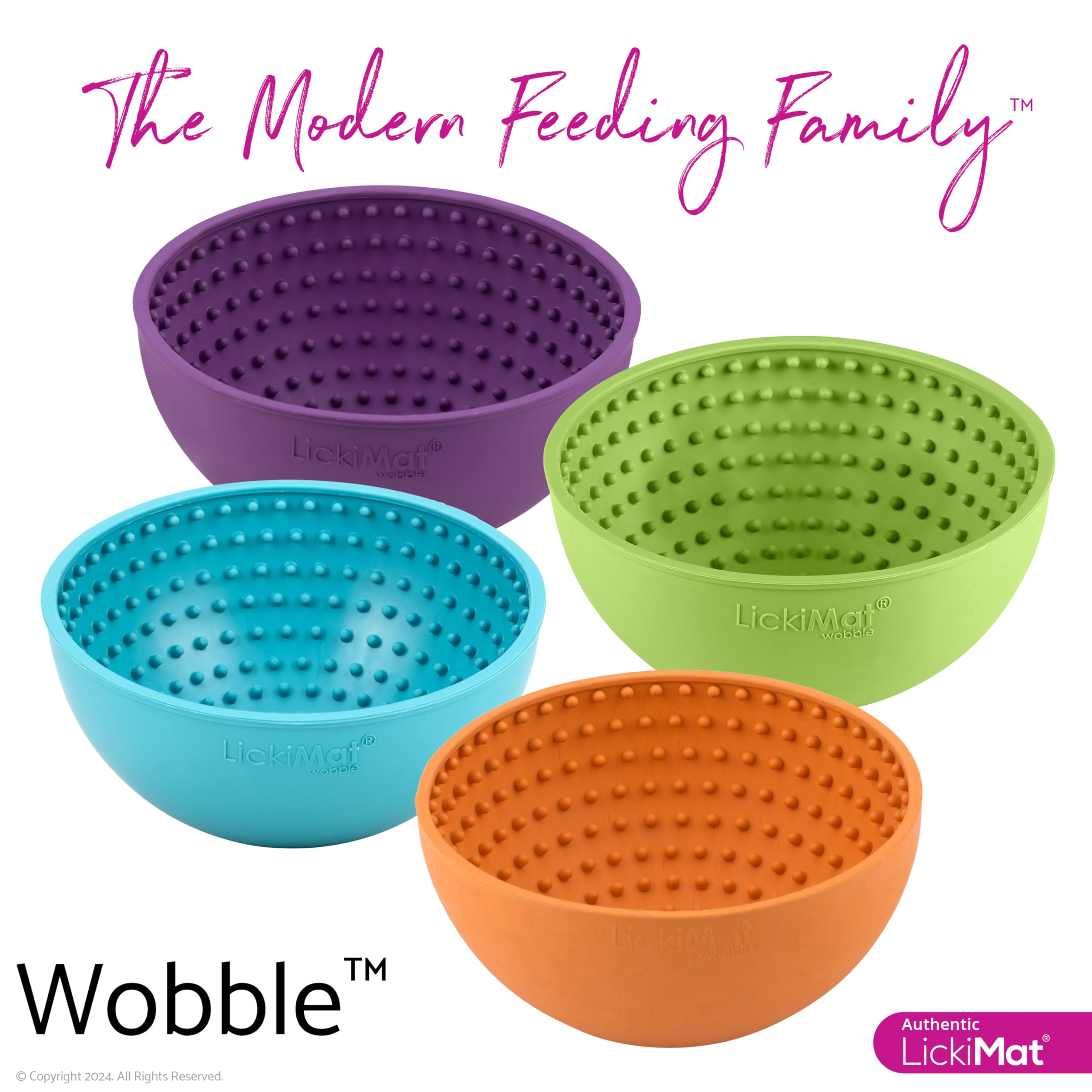 LICKIMAT Wobble, Dog Slow Feeder Bowl Lick Mat, Boredom Anxiety Reducer; Perfect for Food, Treats, Yogurt, or Peanut Butter. Fun