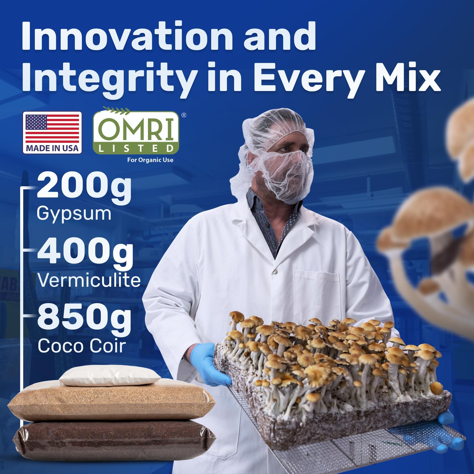 Surfin  Spores Dry Mushroom Substrate Mix | Produces 40 Pounds of Pasteurized Bulk Substrate | CVG Blend (Coco Coir, Vermiculit