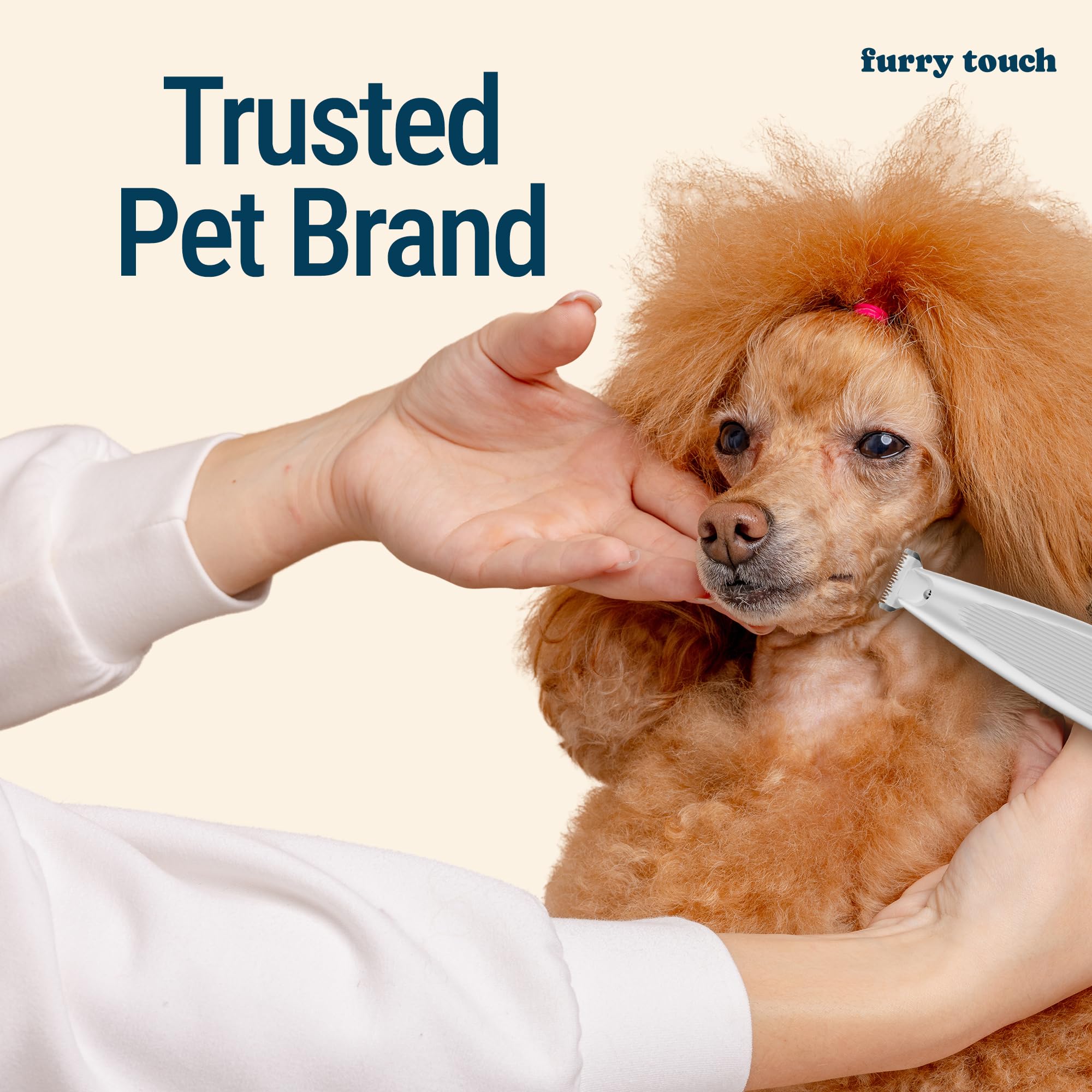 Furry Touch Dog Paw Trimmer - Electric Cordless Pet Clippers for Dogs & Cats - Quiet Dual-Speed Groomer with Pet-Safe Blade for