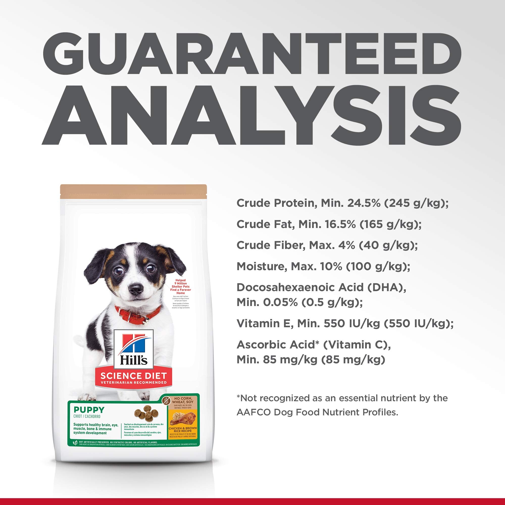 Hills Science Diet Puppy, Puppy Premium Nutrition, Dry Dog Food, No Corn, Wheat, Soy Chicken & Brown Rice, 4 lb Bag