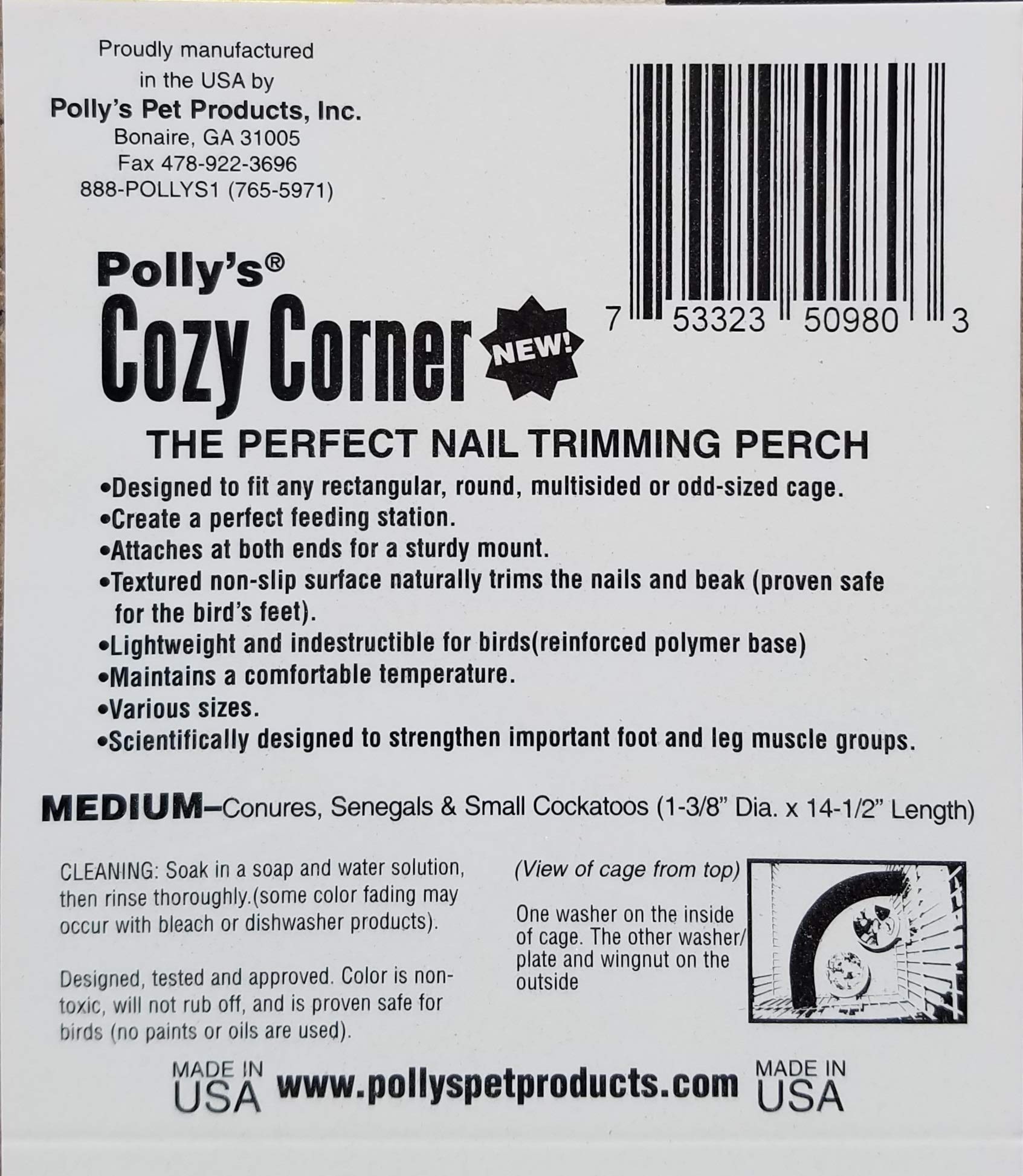 Polly'S Cozy Corner Bird Perch, Medium