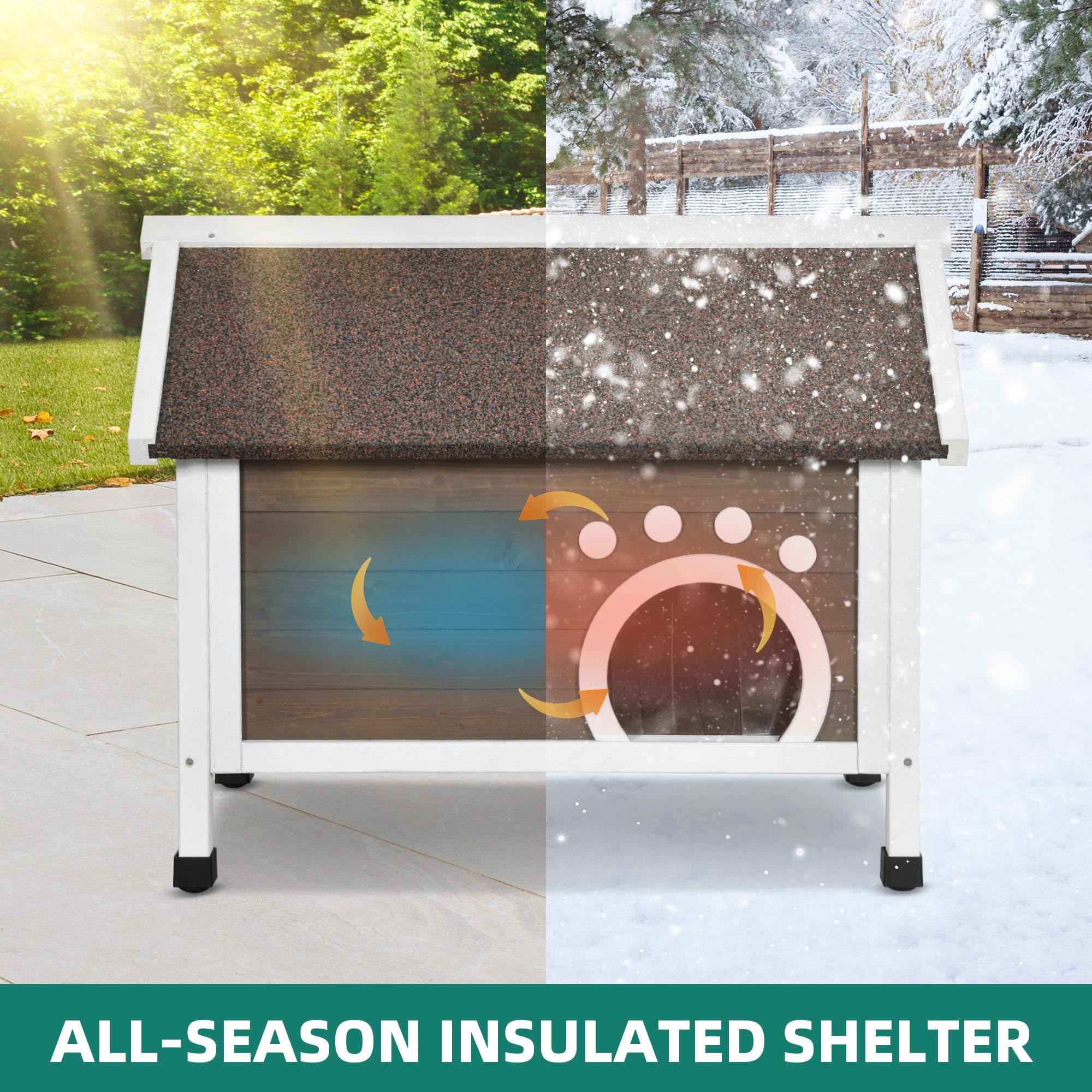 Yitahome Outdoor Cat House Insulated, With All-Round Foam, Large Outside Feral Cat Shelter Weatherproof, Winter Cat House For Mu