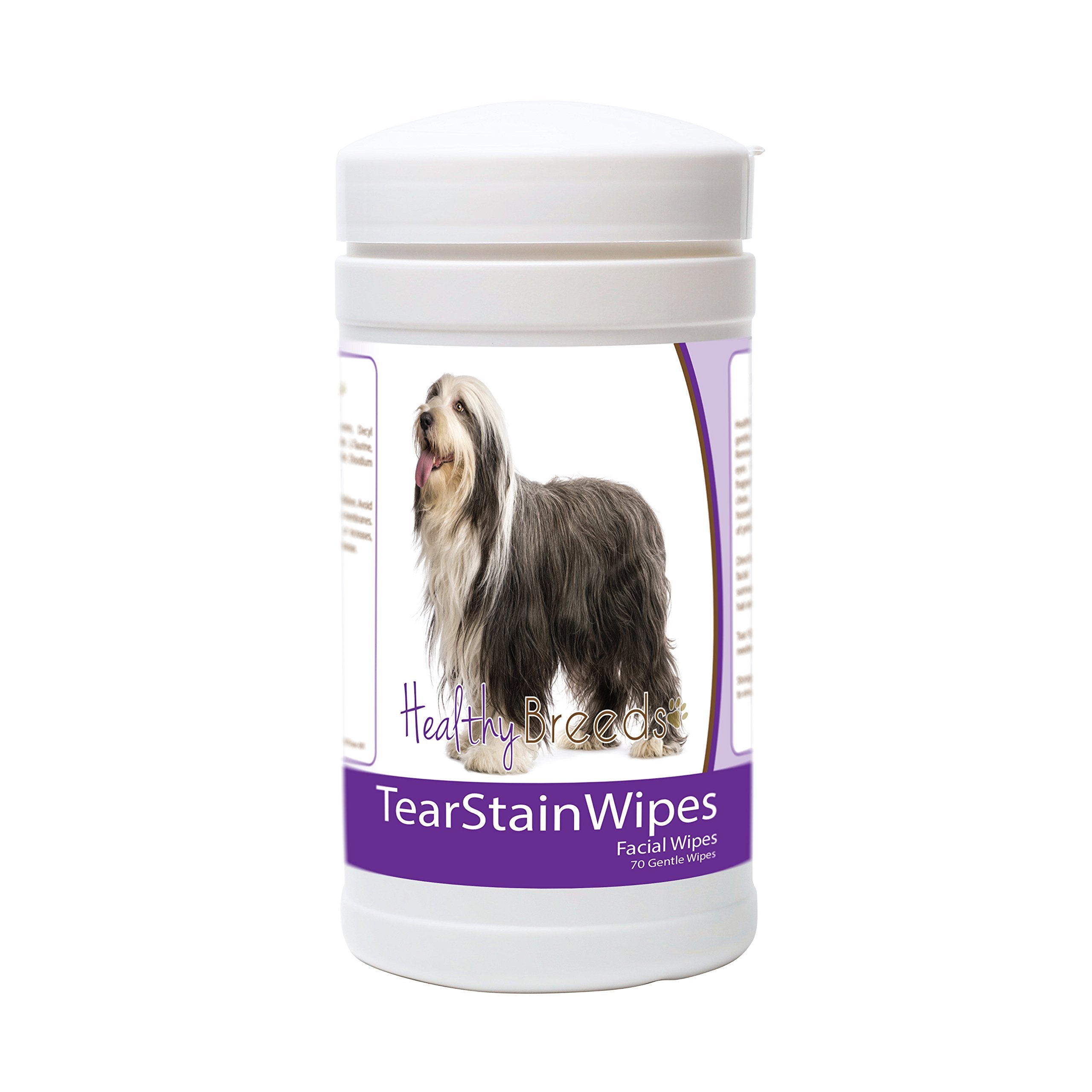 Healthy Breeds Bearded Collie Tear Stain Wipes 70 Count