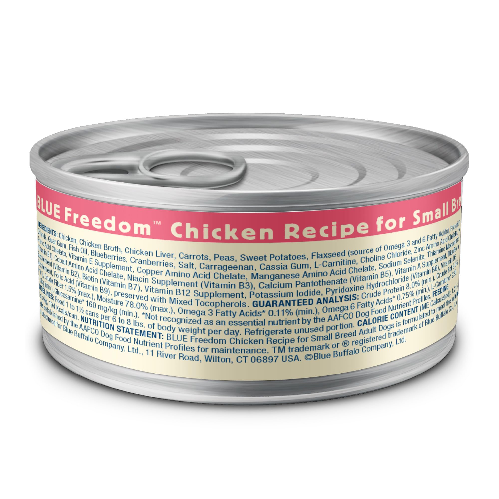 Blue Buffalo Freedom Grain-Free Small Breed Wet Dog Food, Supports High Energy Needs, Made in the USA With Natural Ingredients,