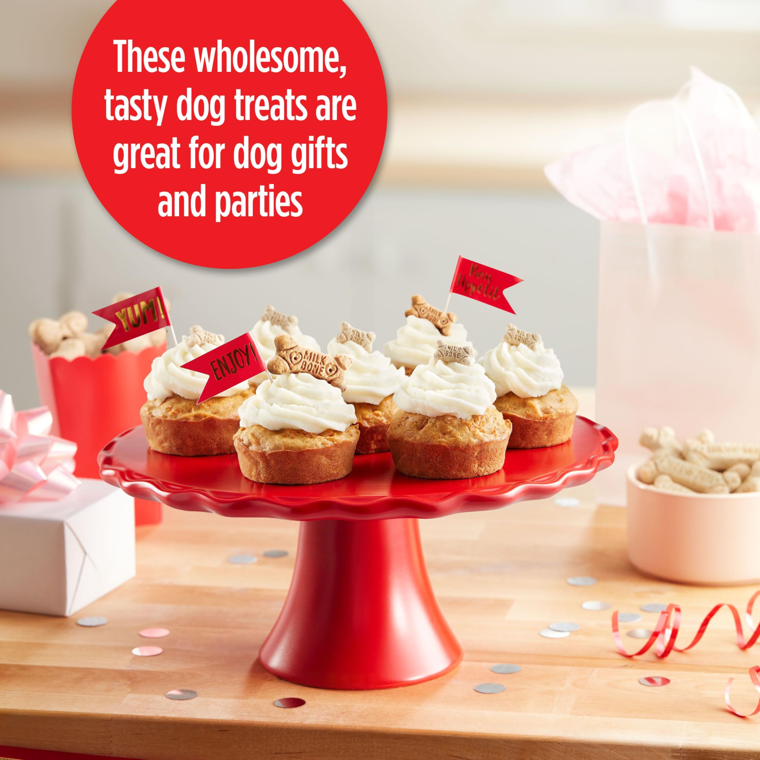 Milk-Bone Celebrate Birthday Cake Artificially Flavored Biscuits, Small Dog Treats, 8 oz. Bag